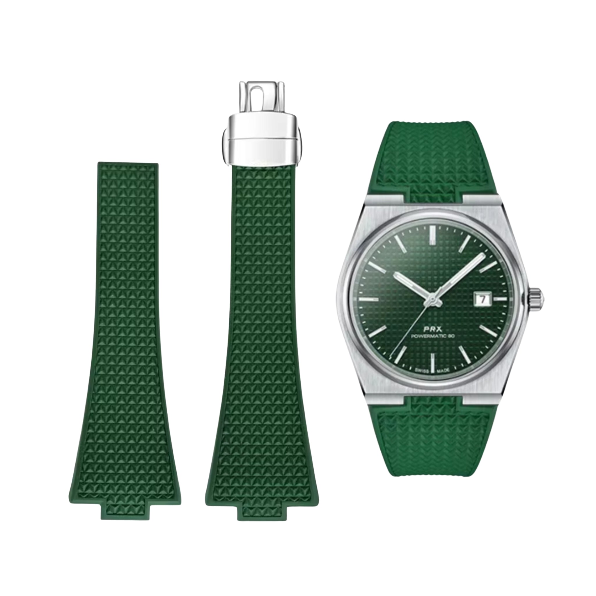 CTS Rubber Strap - For Tissot PRX - Green - Helvetus