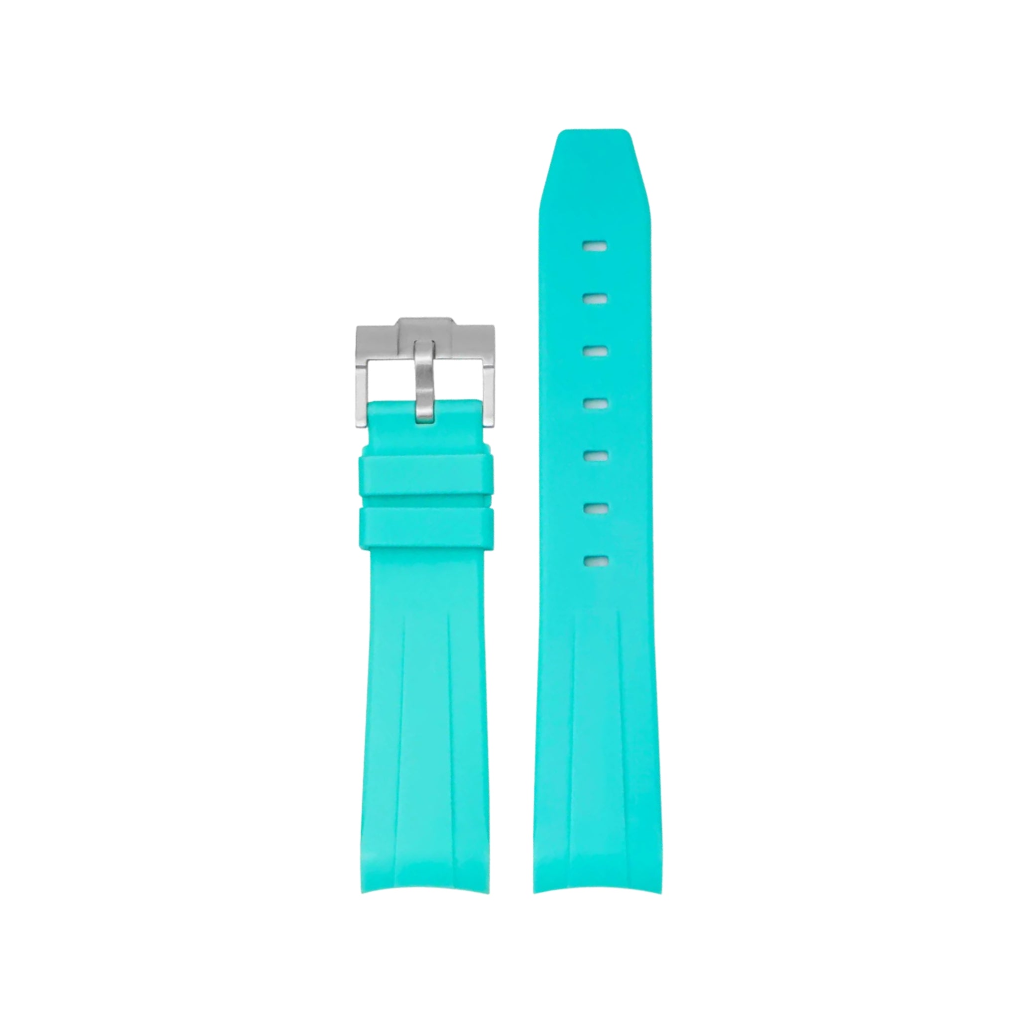 Curved FKM Rubber Strap – Universal Fit – Turquoise (20mm / 21mm / 22mm) - Helvetus