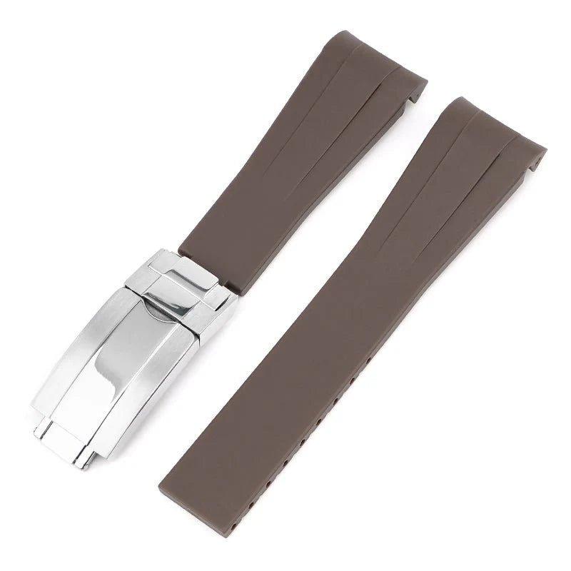 Deployant Rubber Strap - For Rolex Air - King - Brown - Helvetus