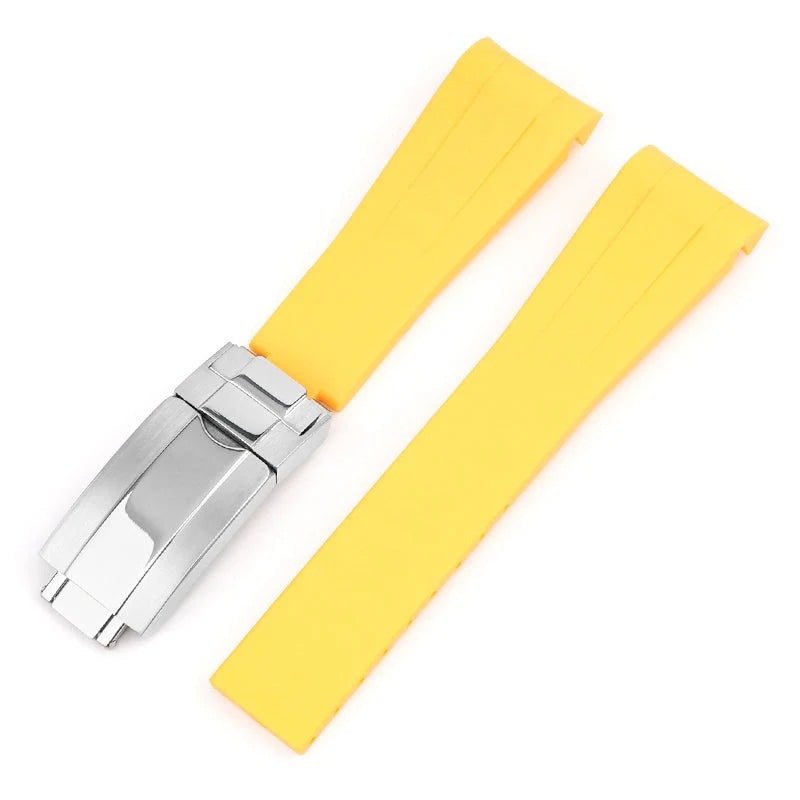 Deployant Rubber Strap - For Rolex Day - Date 36mm - Yellow - Helvetus