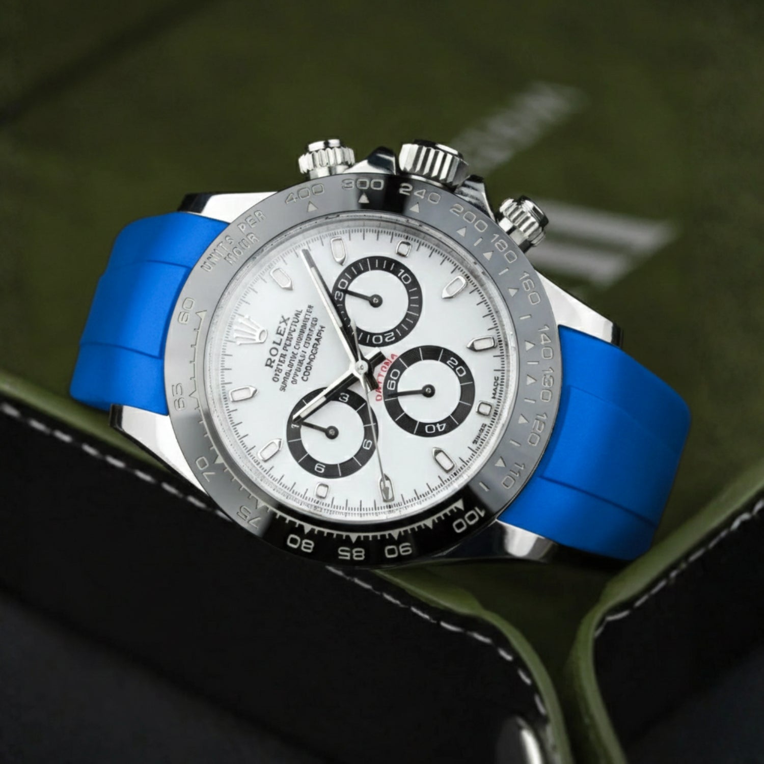 Deployant Rubber Strap - For Rolex Daytona - Blue - Helvetus