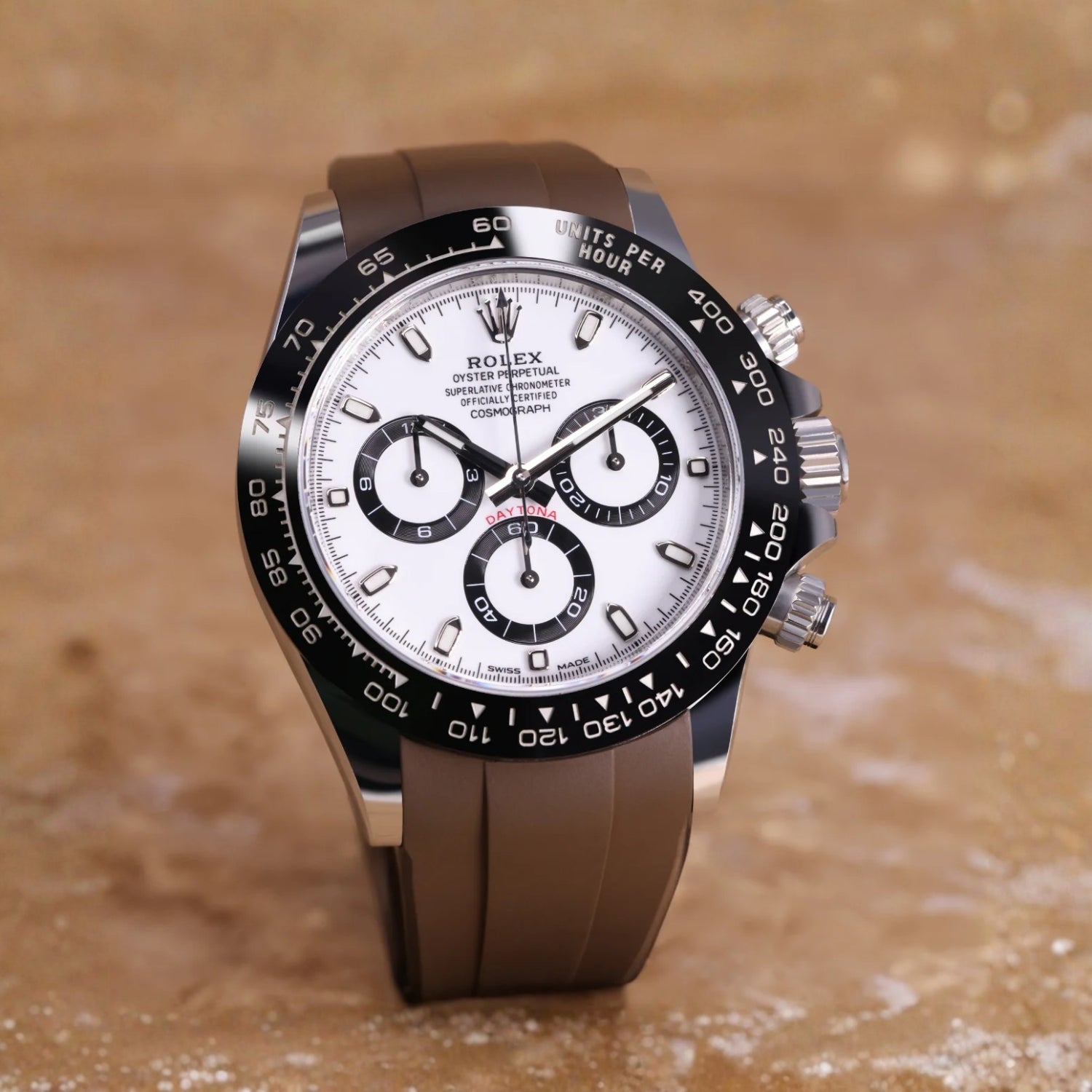 Brown Rubber Strap for Rolex Daytona – Rich Tone | Helvetus®