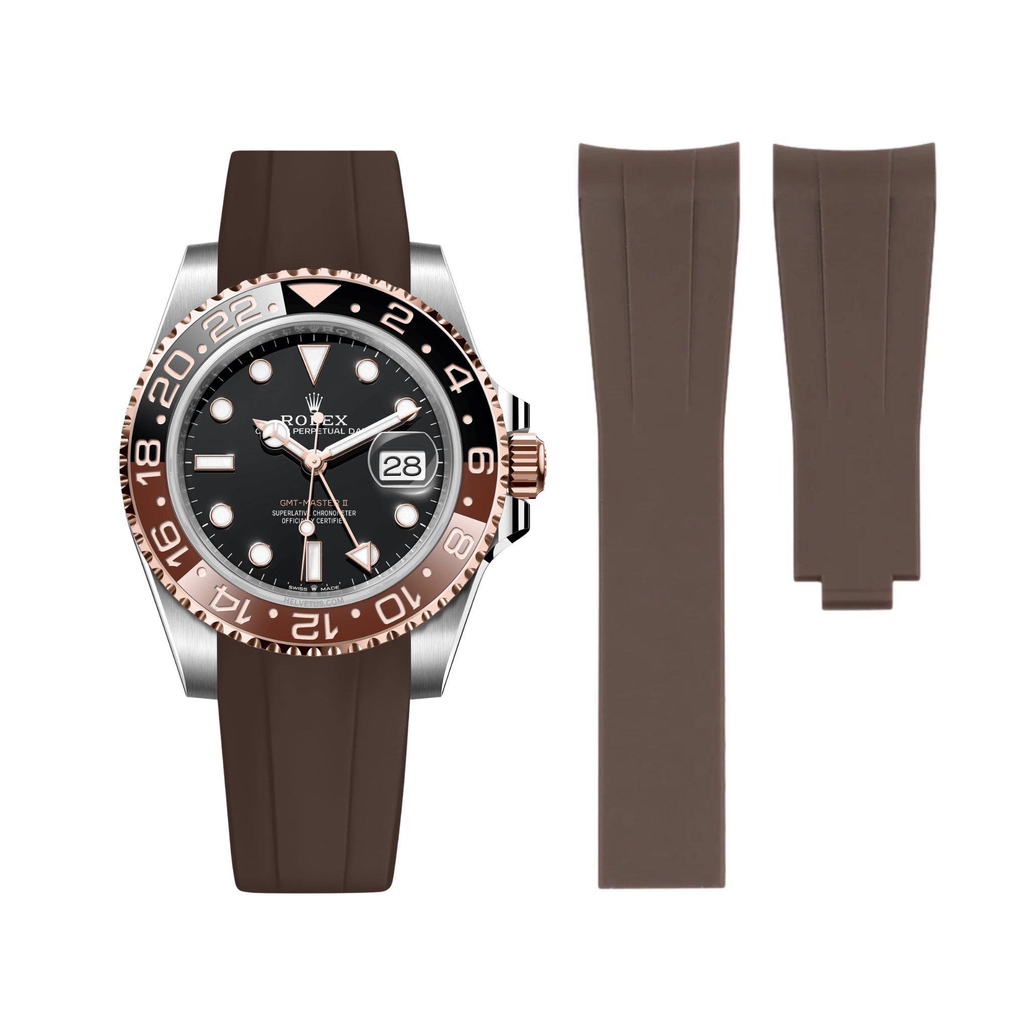 Brown Strap for GMT-Master II Rolex Helvetus® Switzerland
