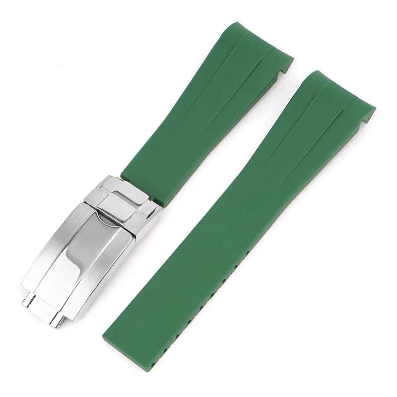 Deployant Rubber Strap - For Rolex Oyster Perpetual 36mm - Green