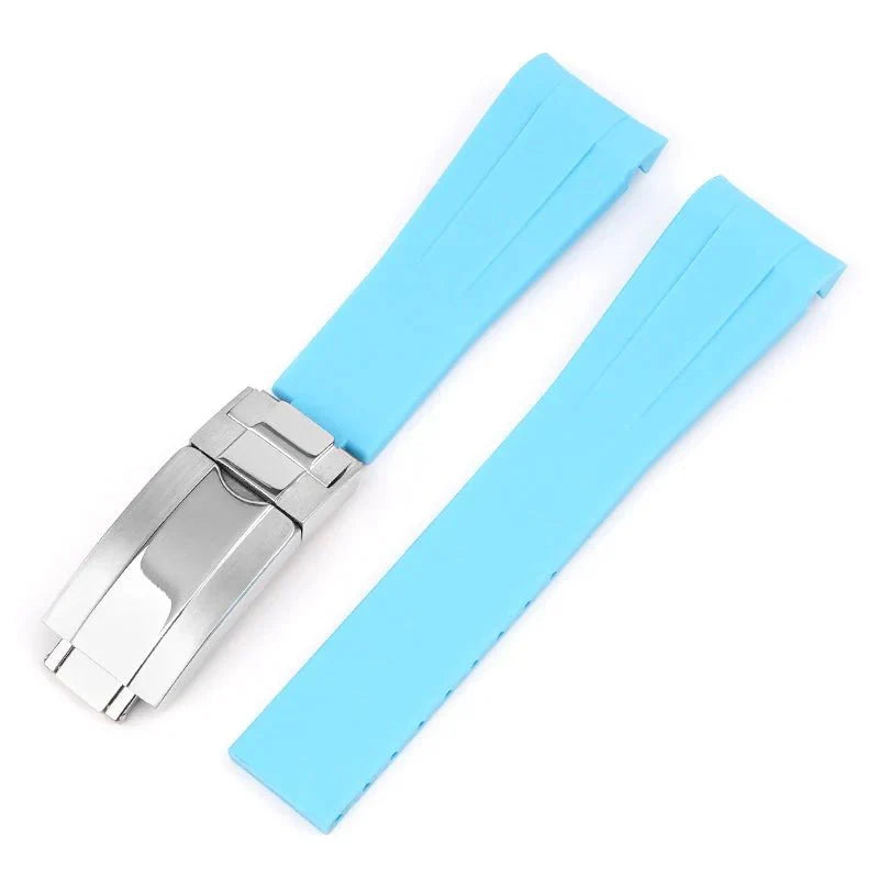 Deployant Rubber Strap - For Rolex Oyster Perpetual 36mm - Light Blue