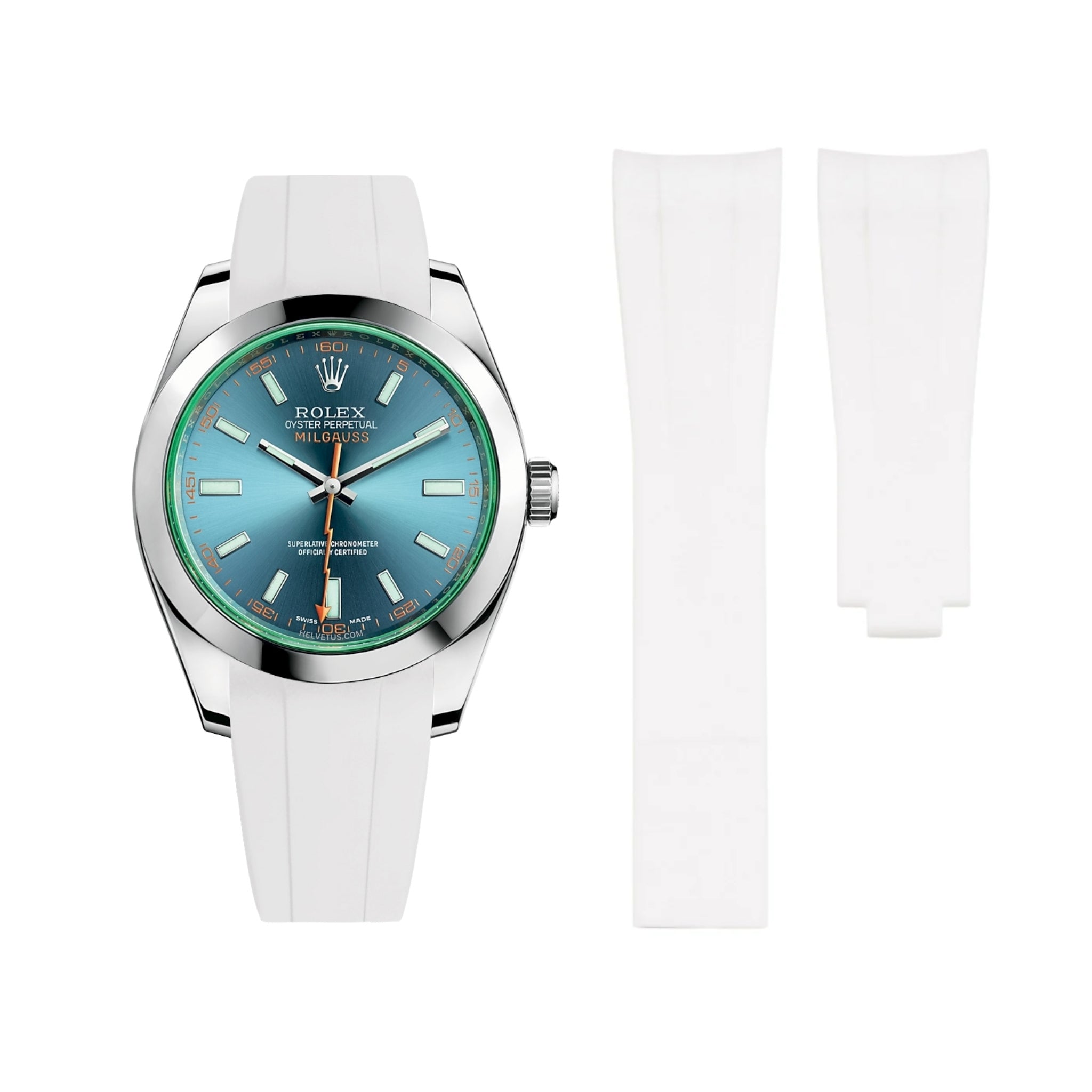White Strap for Rolex Milgauss Helvetus® Switzerland