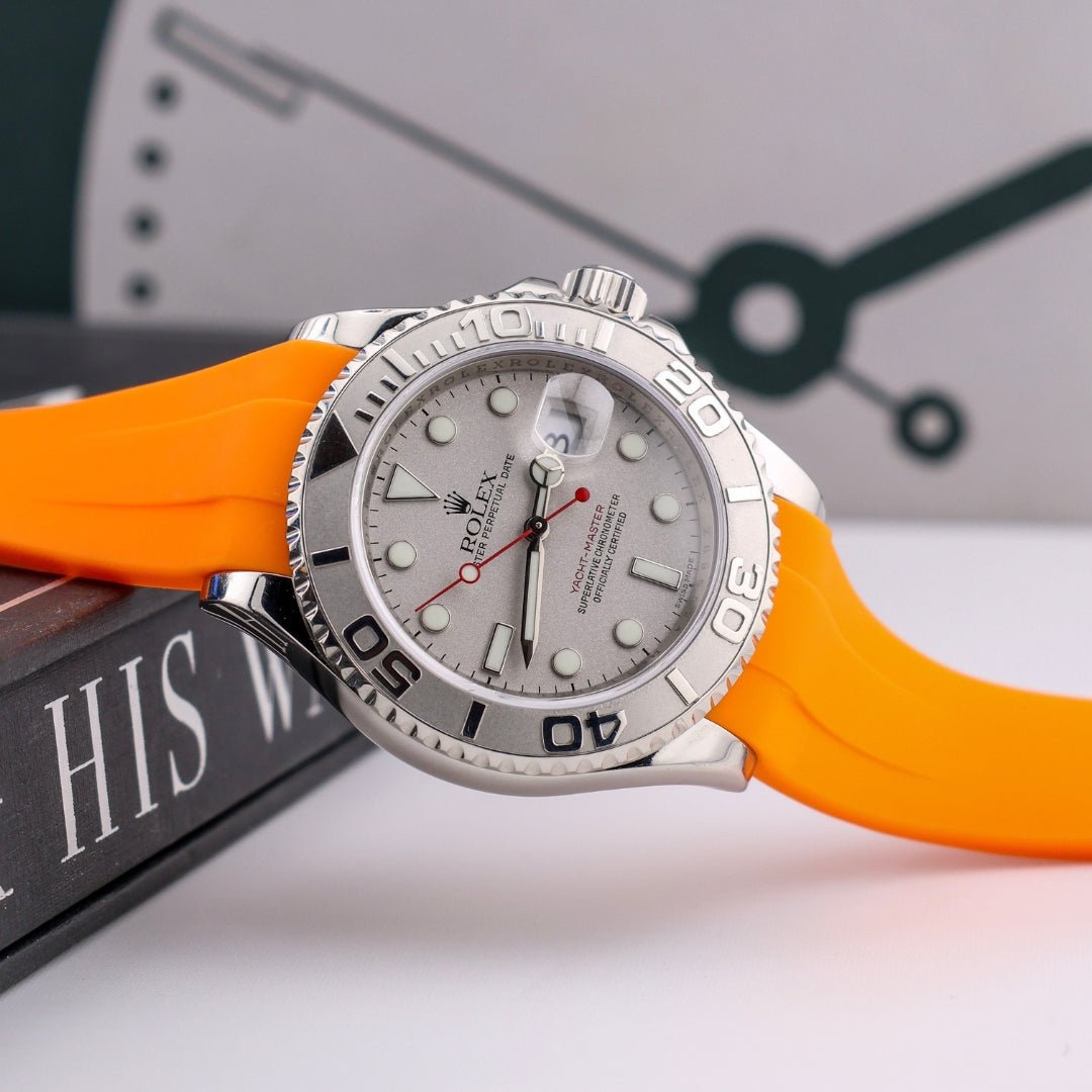 Deployant Band for Rolex Yacht-Master in Orange - Helvetus