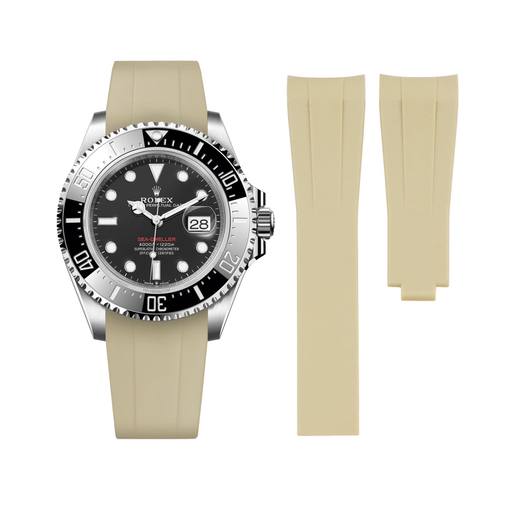 Deployant Strap - For all Rolex Sea - Dweller Models - Beige - Helvetus