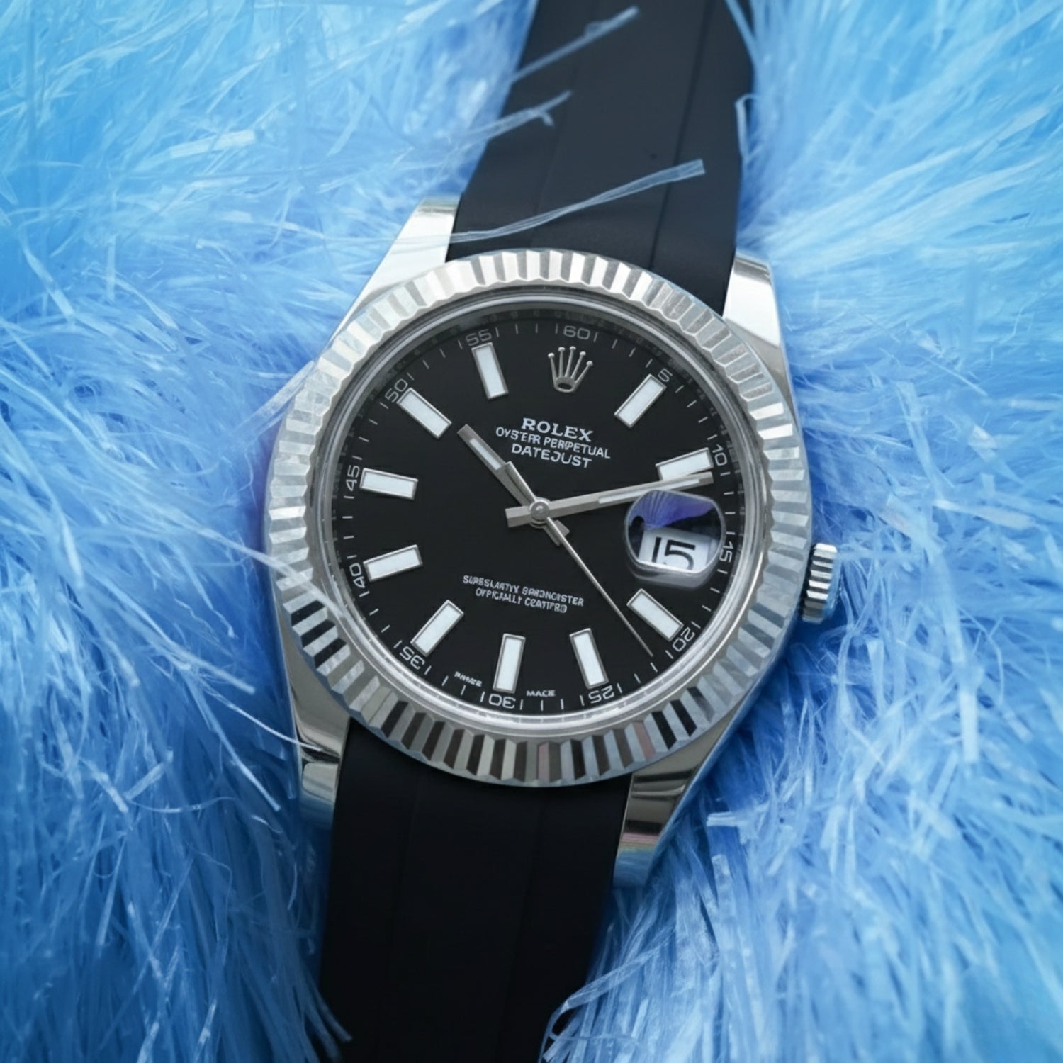 Deployant Strap - For Rolex Datejust 36 - Black - Helvetus