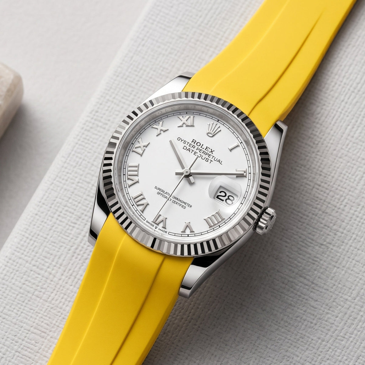 Deployant Strap - For Rolex Datejust 36 - Yellow - Helvetus