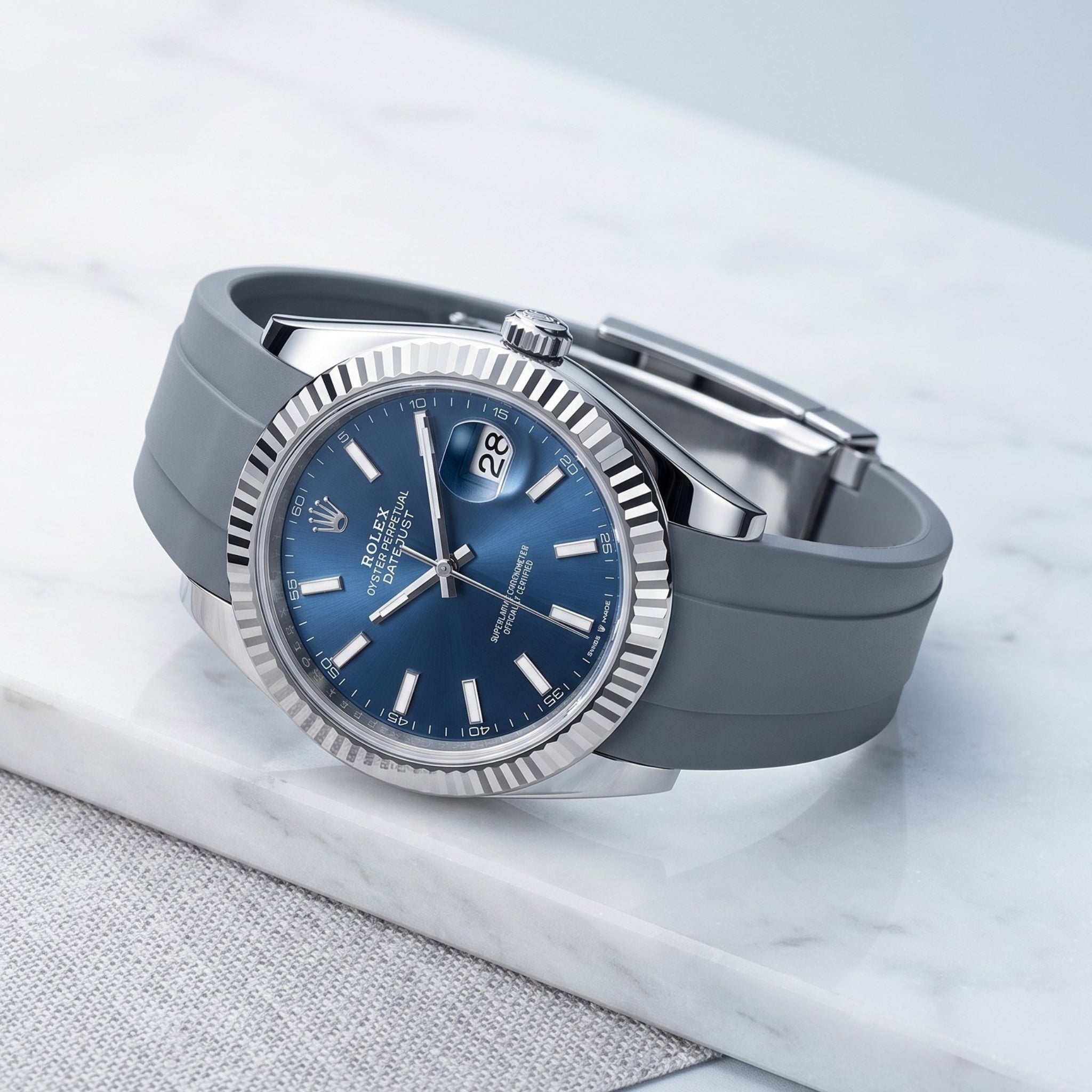 Deployant Strap - For Rolex Datejust 41mm - Grey - Helvetus