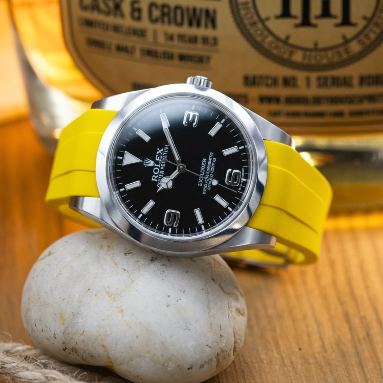 Deployant Strap for Rolex Explorer I in Yellow - Helvetus® Switzerland