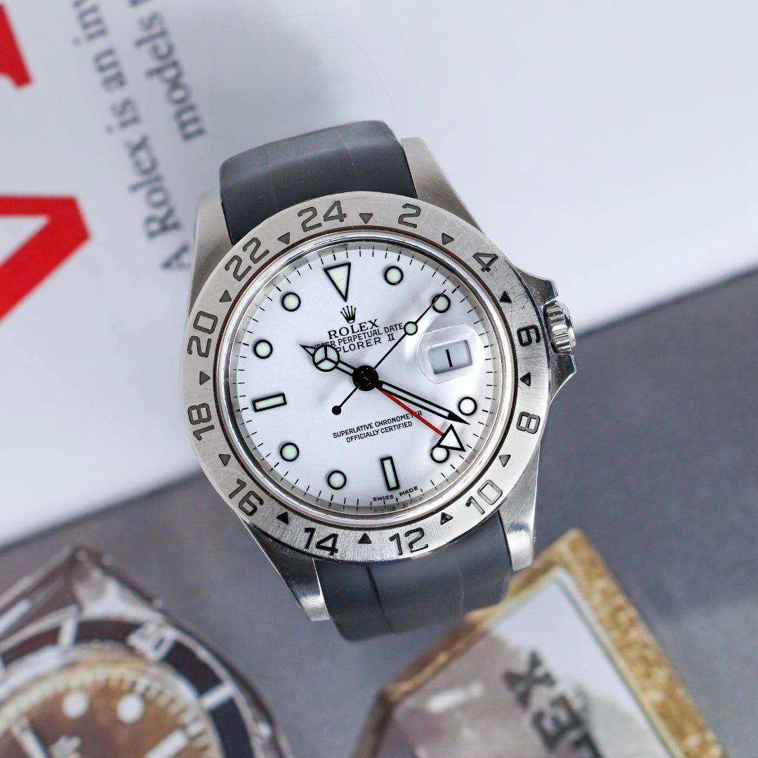 Black Rolex Explorer II Deployant Strap - Helvetus® Switzerland