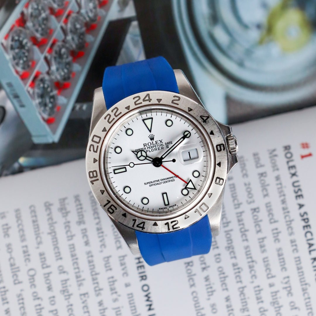 Blue Deployant Strap for Explorer II Rolex - Helvetus® Switzerland