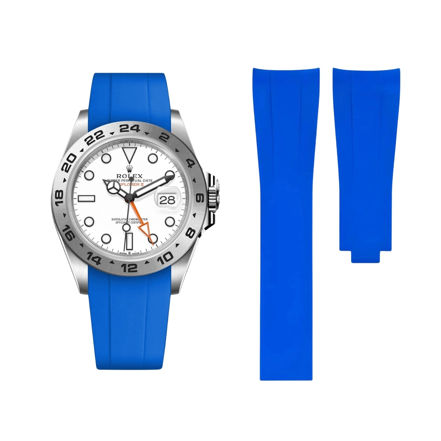 Blue Deployant Strap for Explorer II Rolex - Helvetus® Switzerland