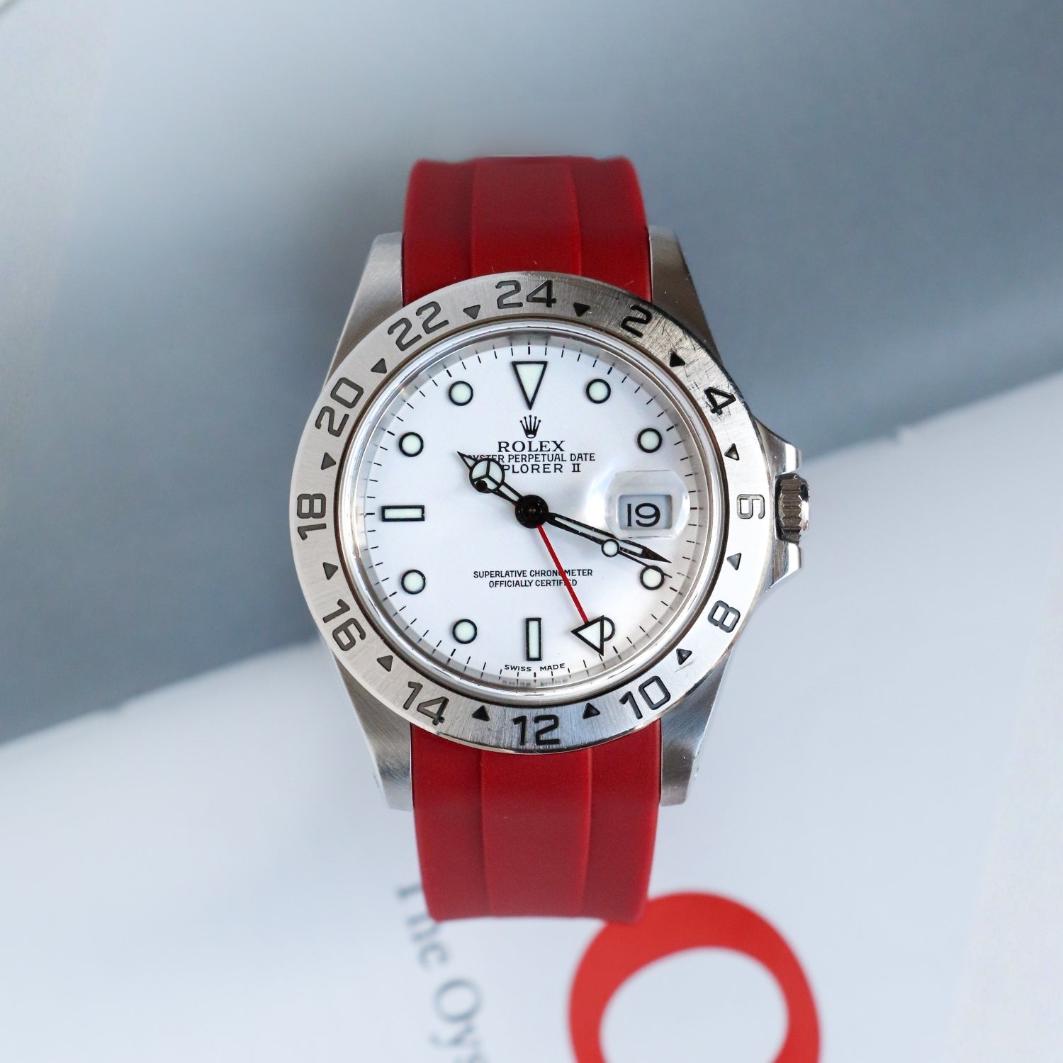 Deployant Strap - For Rolex Explorer II - Bordeaux - Helvetus