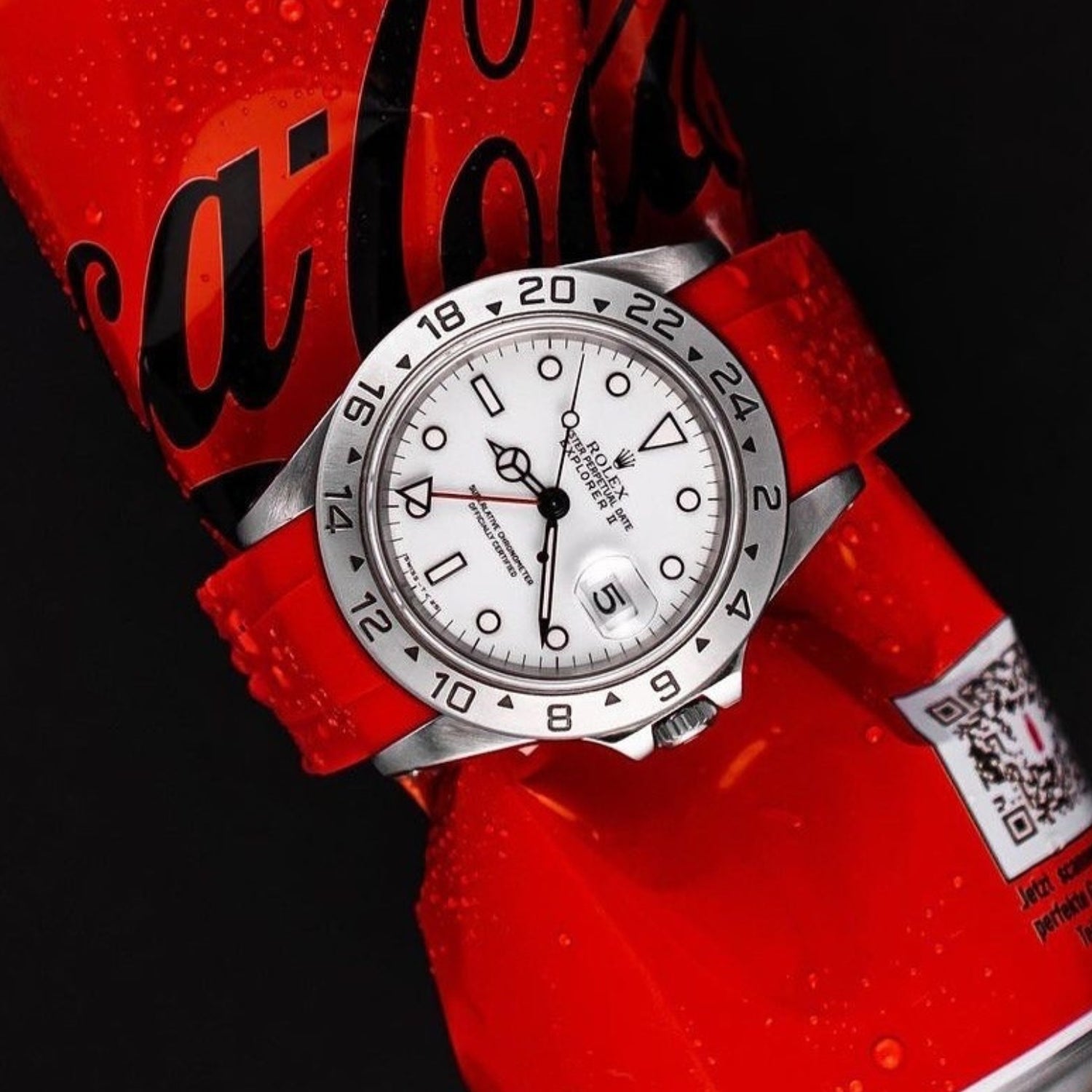 Deployant Strap - For Rolex Explorer II - Red - Helvetus