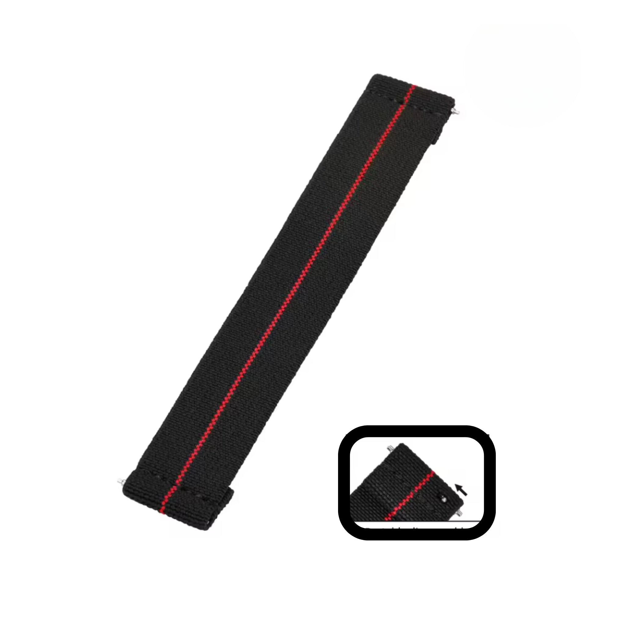 Elastic Strap - Black/Red - Any Lug Width - Helvetus