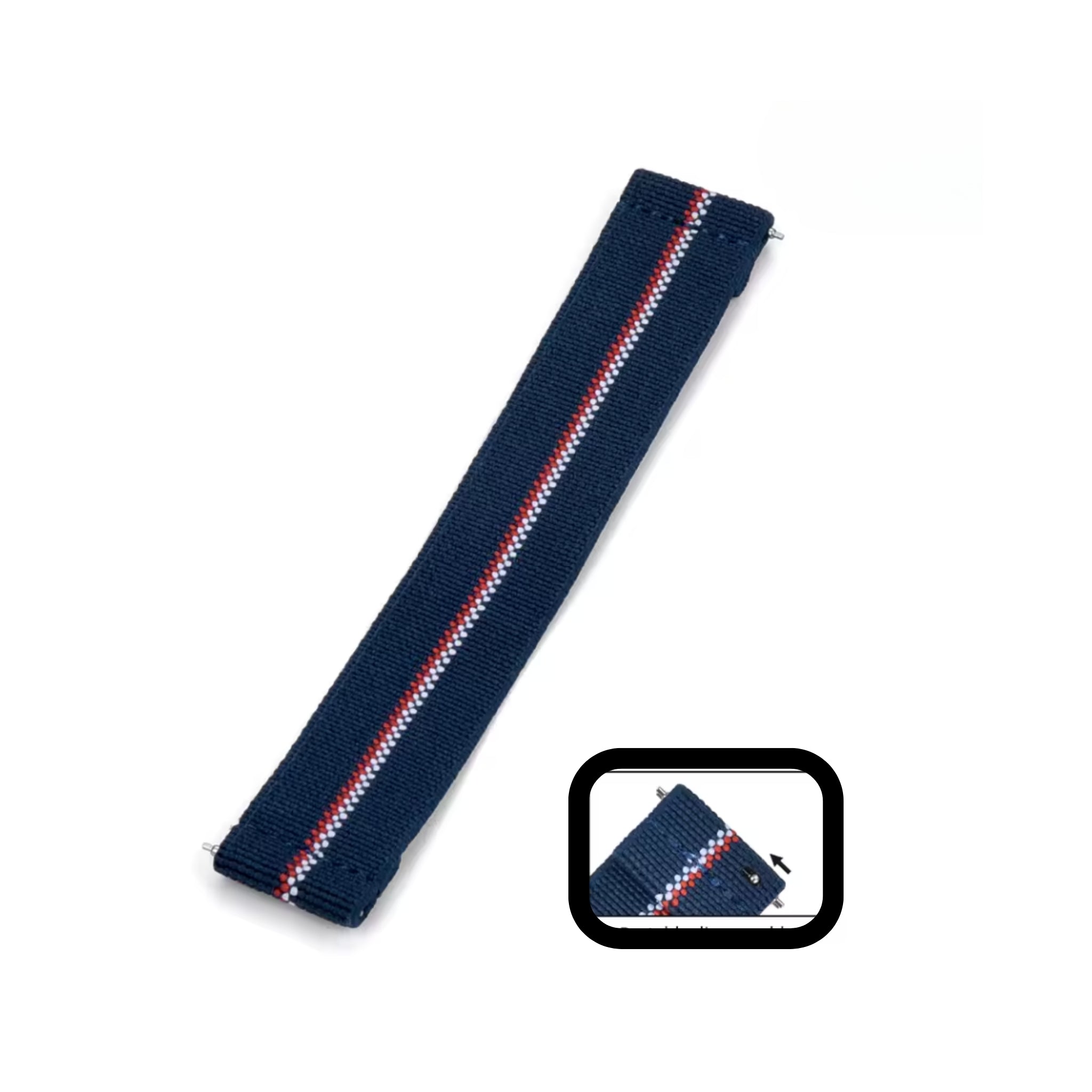 Elastic Strap - Blue/Red/White - Any Lug Width - Helvetus