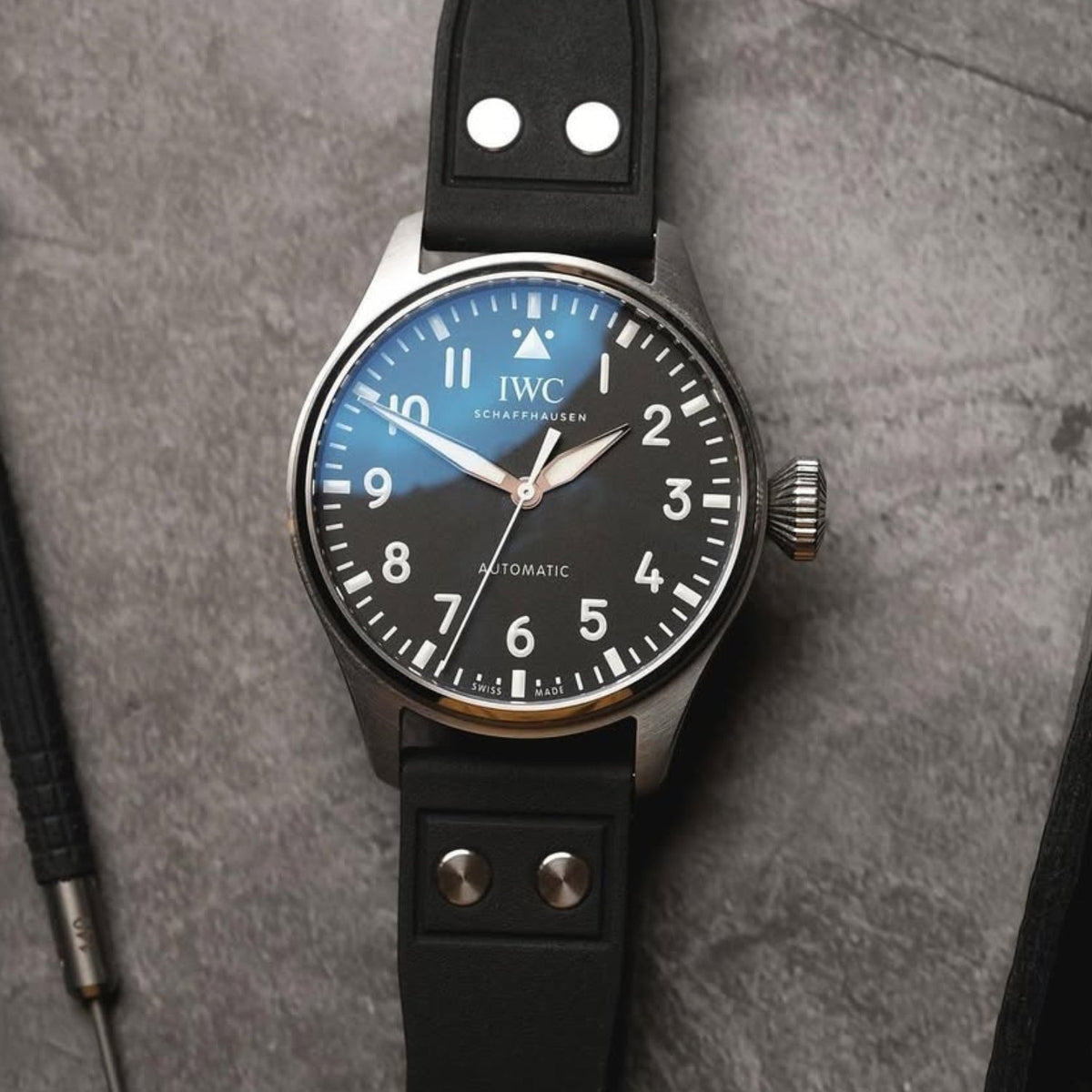 Rubber Strap for all IWC Watches - Black - Helvetus® Switzerland