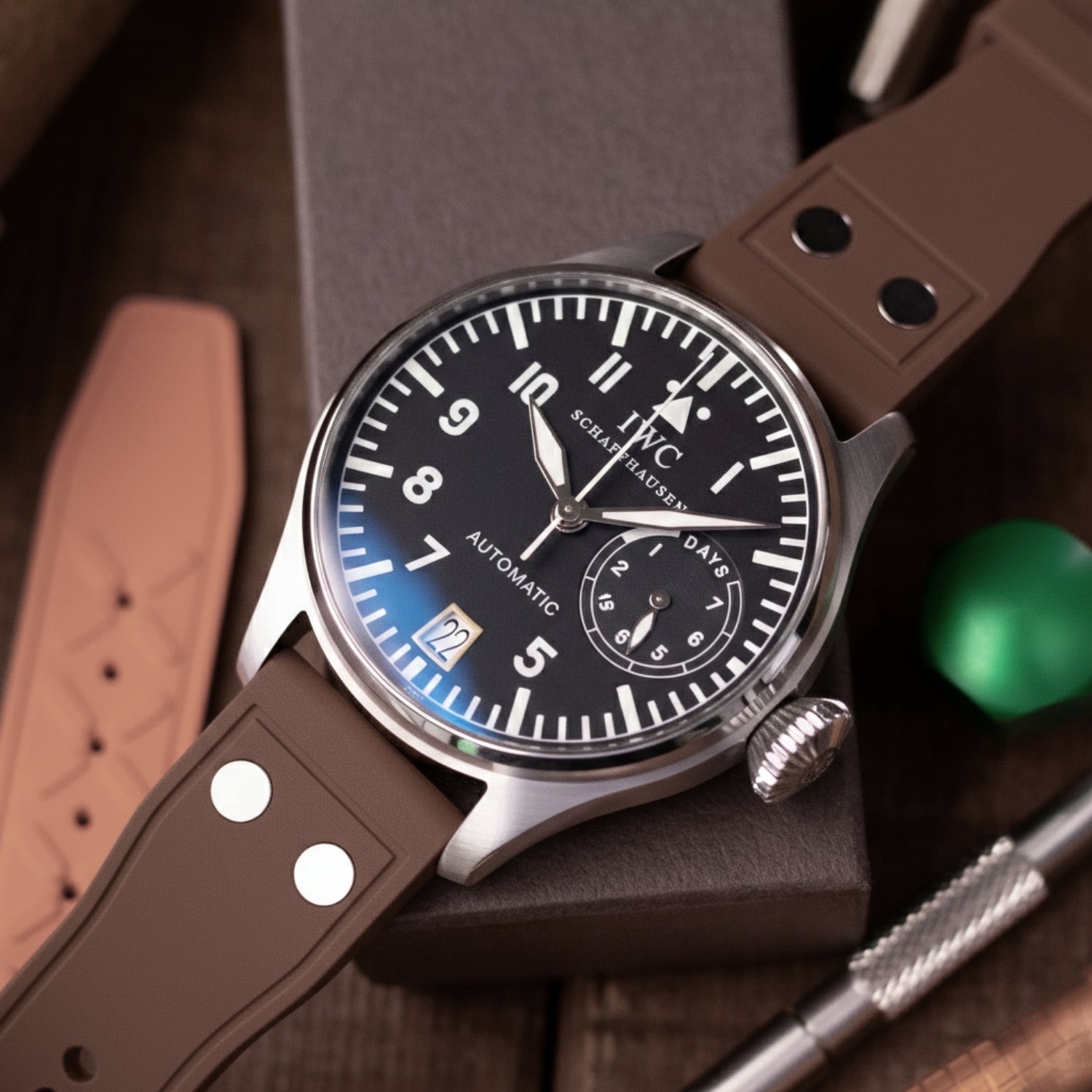 Rubber Strap for all IWC Watches - Brown - Helvetus® Switzerland