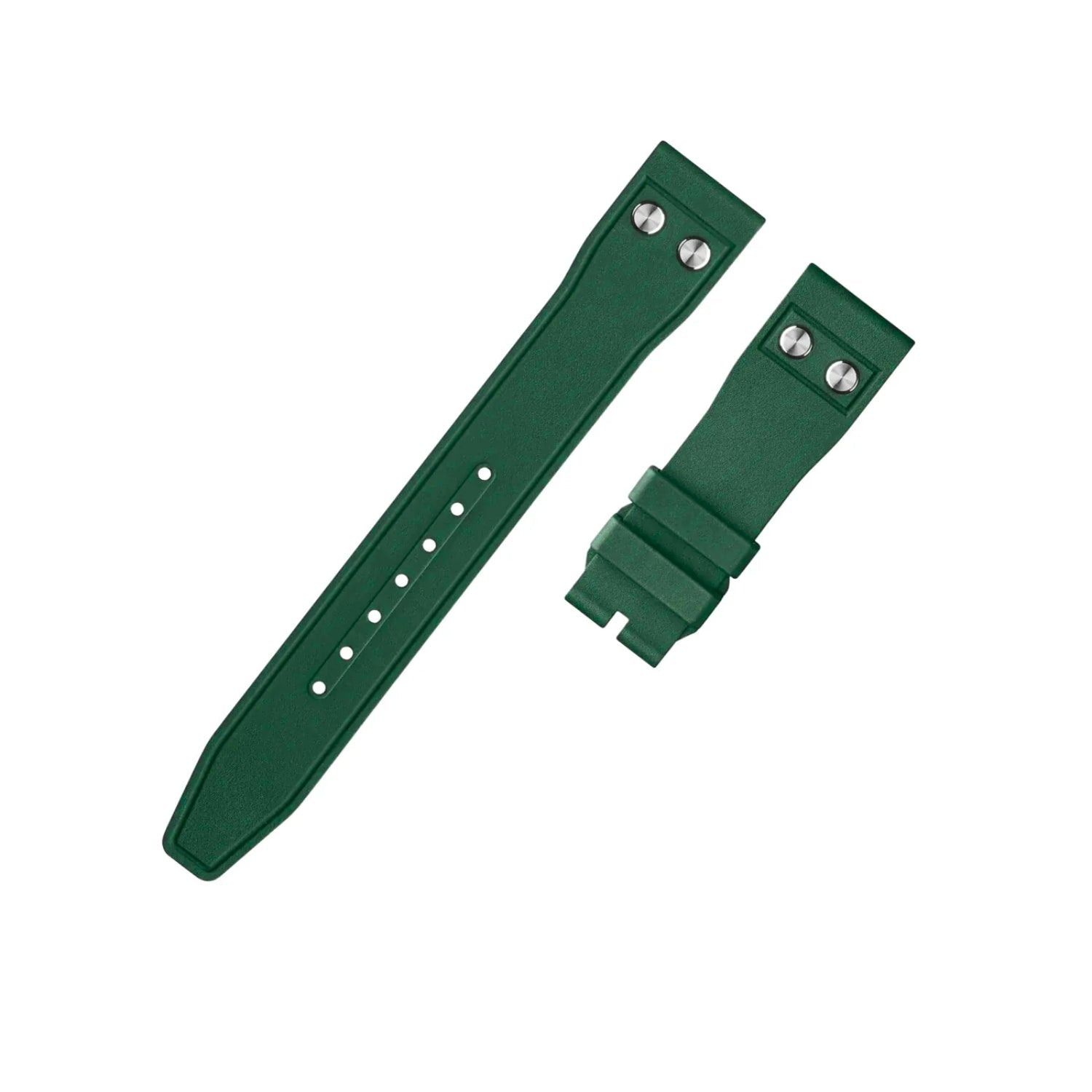 FKM Rubber Strap - For IWC Portugieser/Aquatimer/All Pilot Models/Portugieser/Portofino - Green - With Rivets - Helvetus