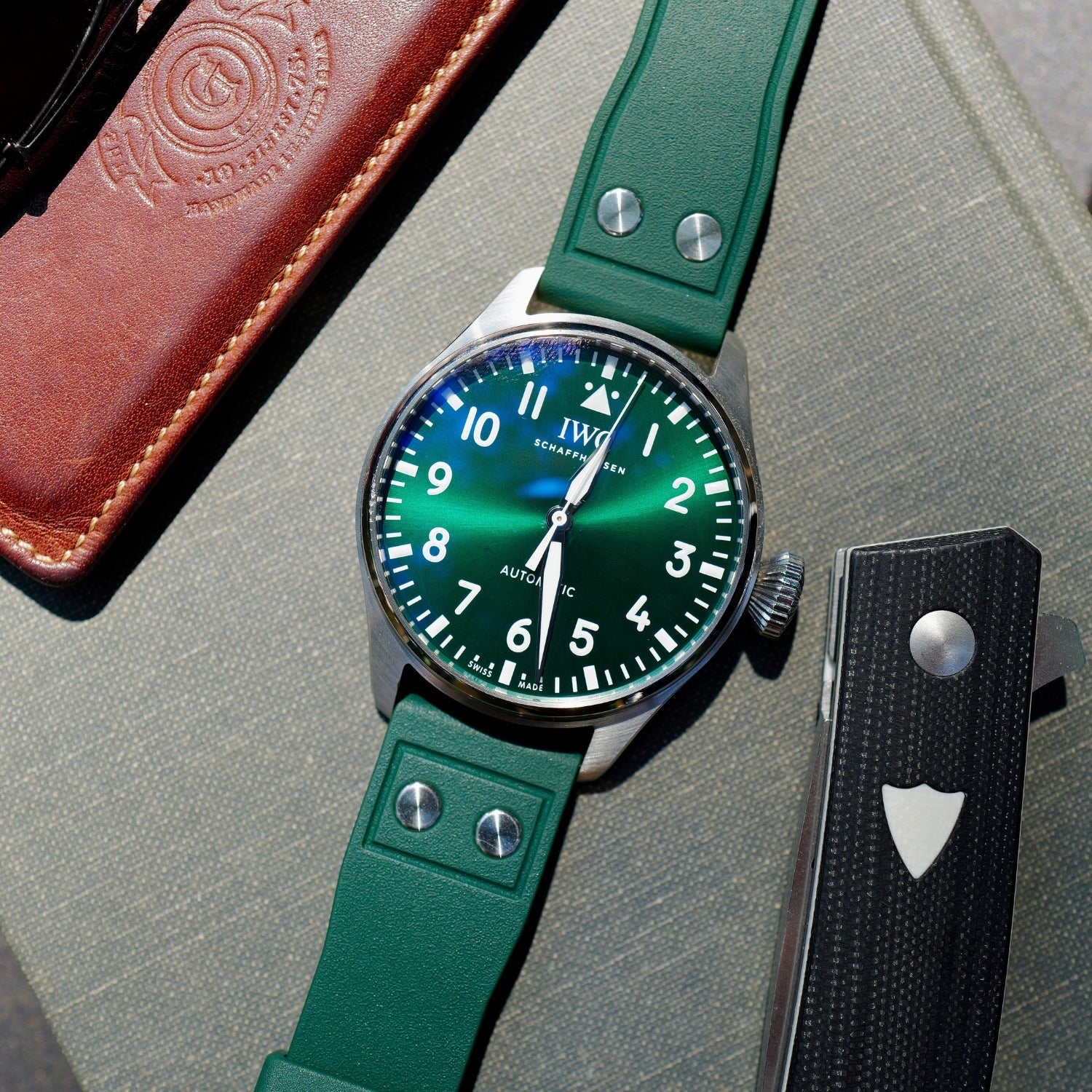 Rubber Strap for all IWC Watches - Green - Helvetus® Switzerland