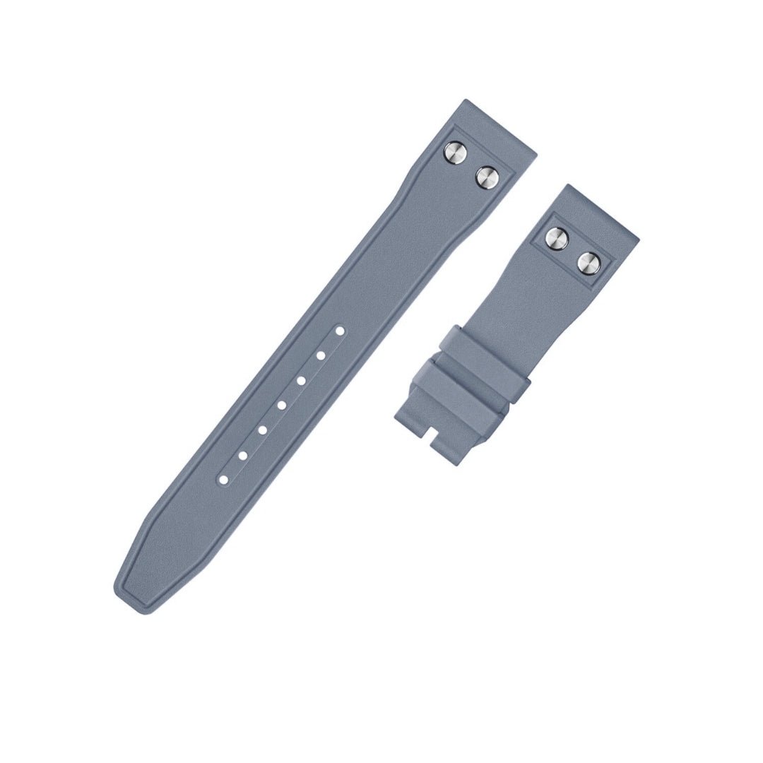 FKM Rubber Strap - For IWC Portugieser/Aquatimer/All Pilot Models/Portugieser/Portofino - Grey - With Rivets - Helvetus