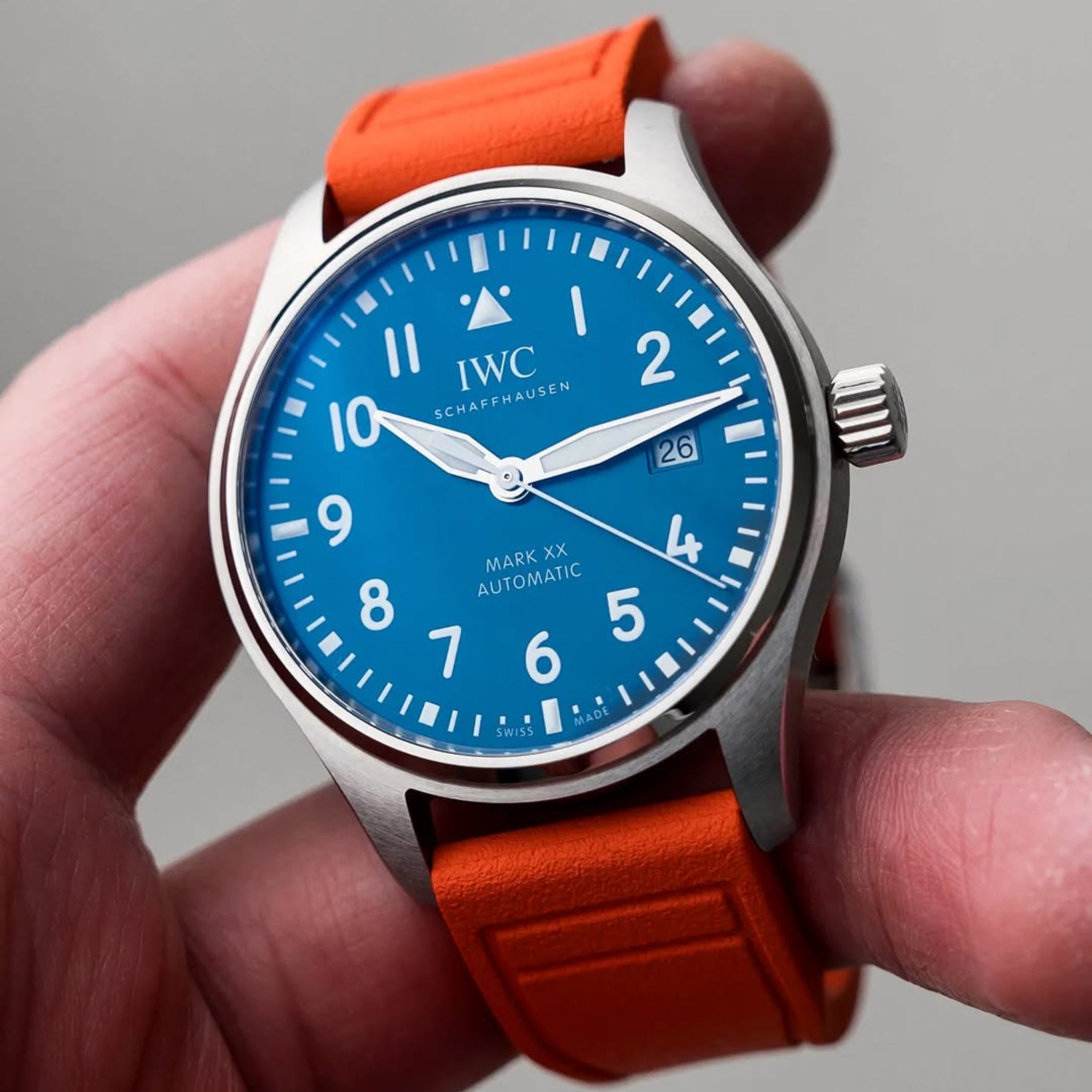 FKM Rubber Strap - For IWC Portugieser/Aquatimer/All Pilot Models/Portugieser/Portofino - Orange - Helvetus