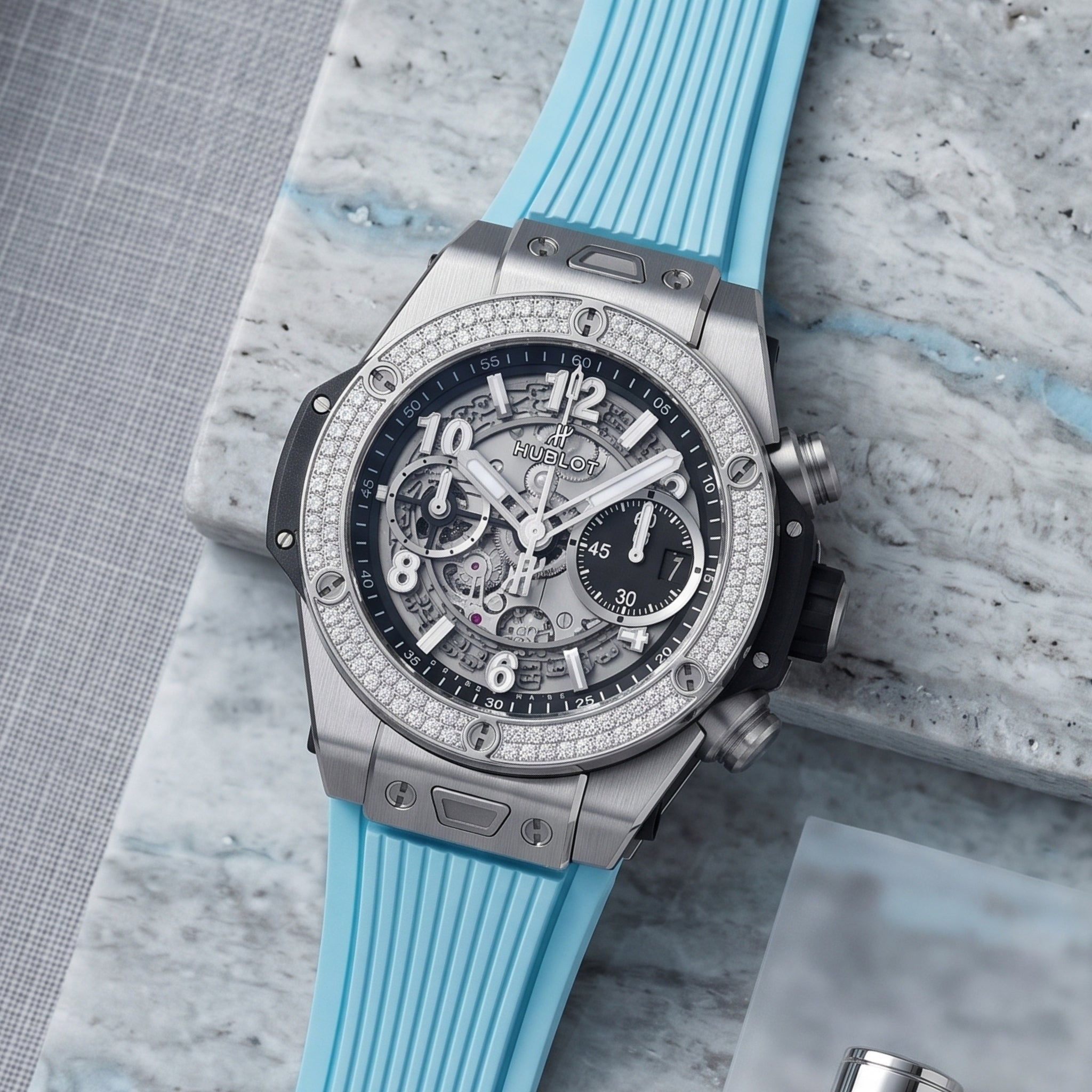 Hublot Big Bang Unico Click Strap in Rubber - Light Blue - Helvetus