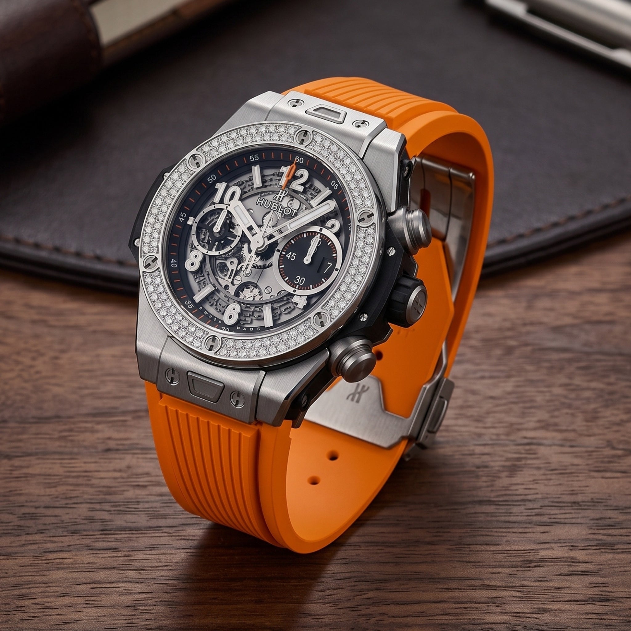 Hublot Big Bang Unico Click Strap in Rubber - Orange - Helvetus