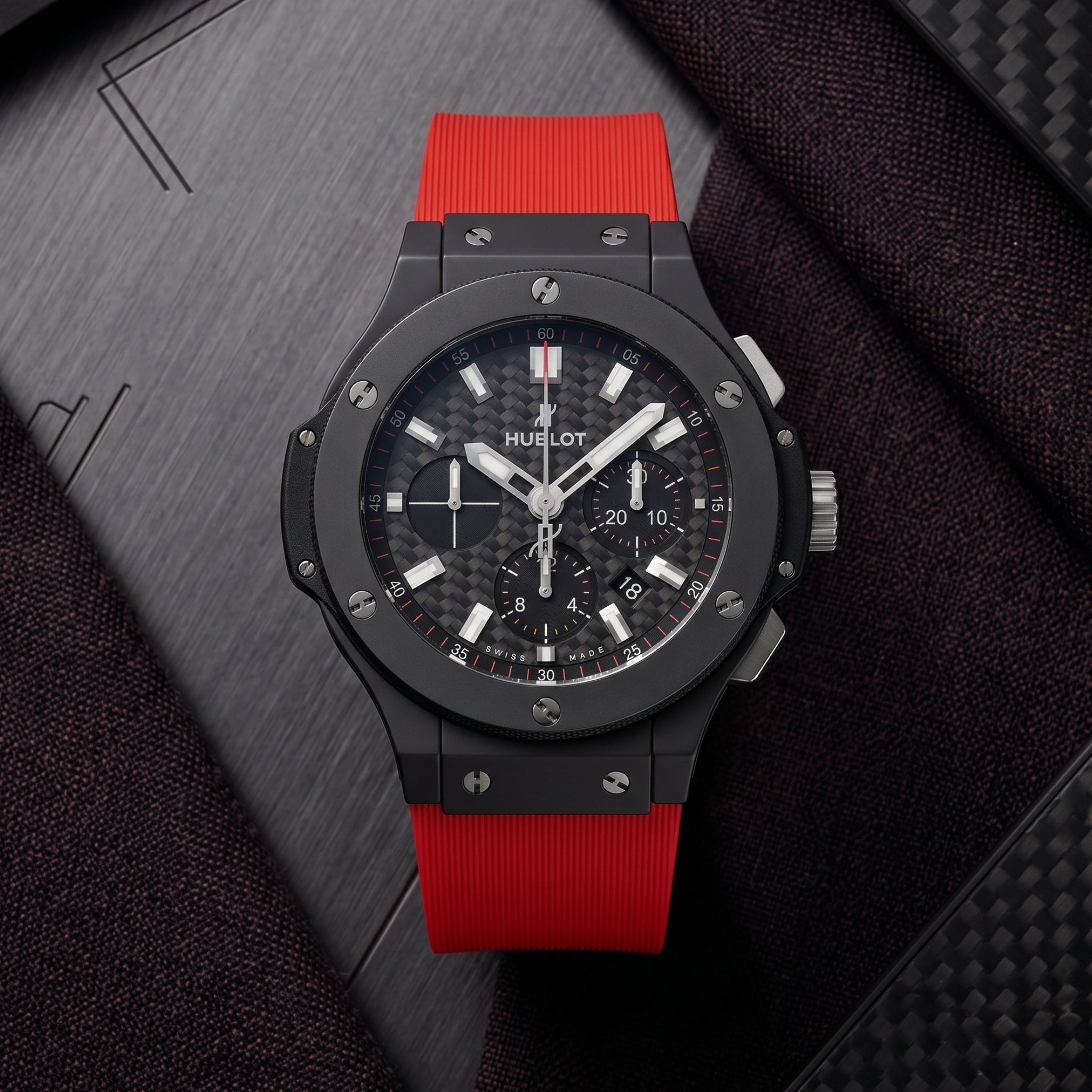 Hublot Big Bang 44mm Strap in Red - Helvetus®