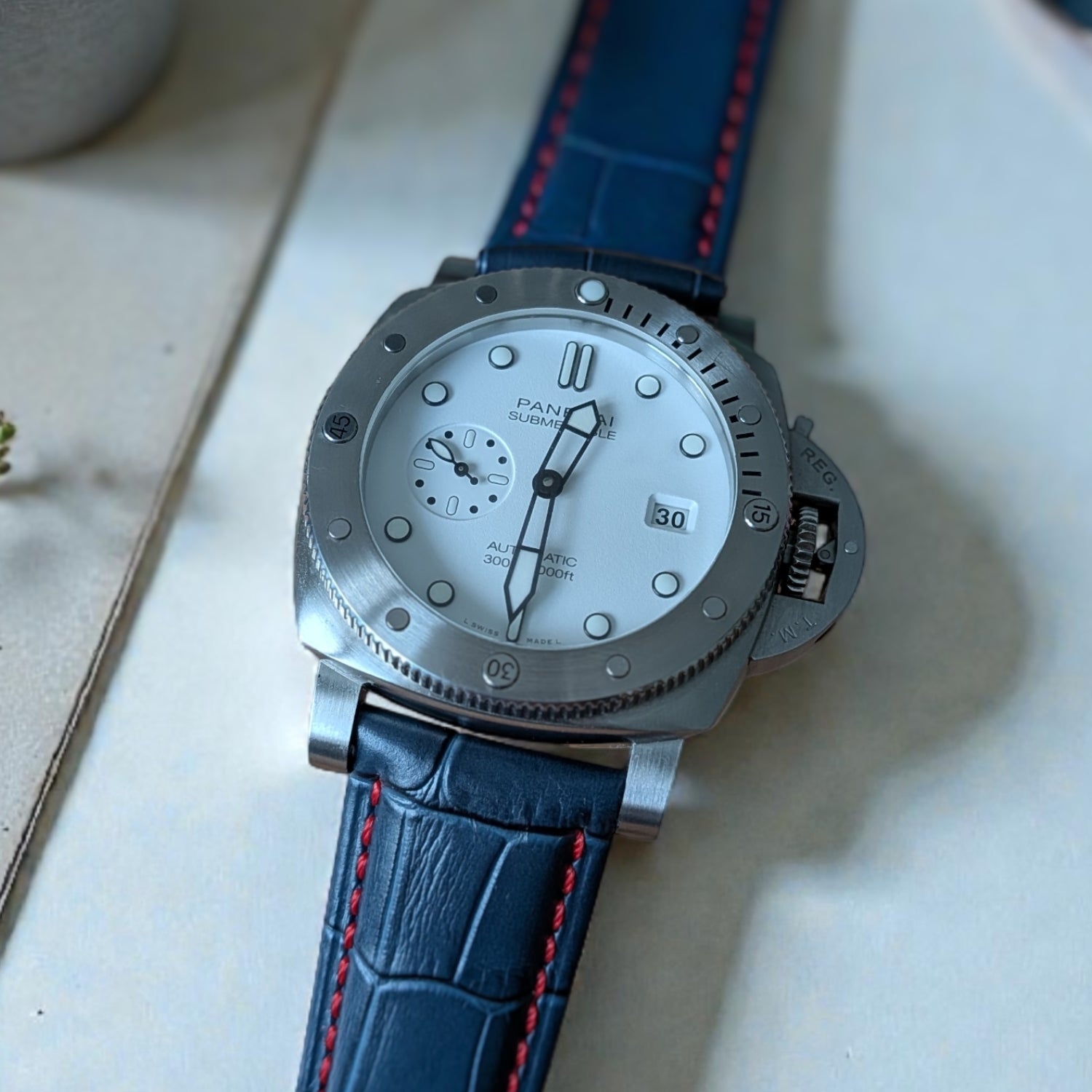 Leather Strap for Panerai in Blue - Helvetus® Switzerland