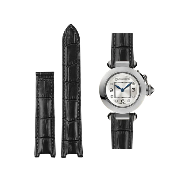Leather Strap for Cartier Pasha in Black - Helvetus® Switzerland