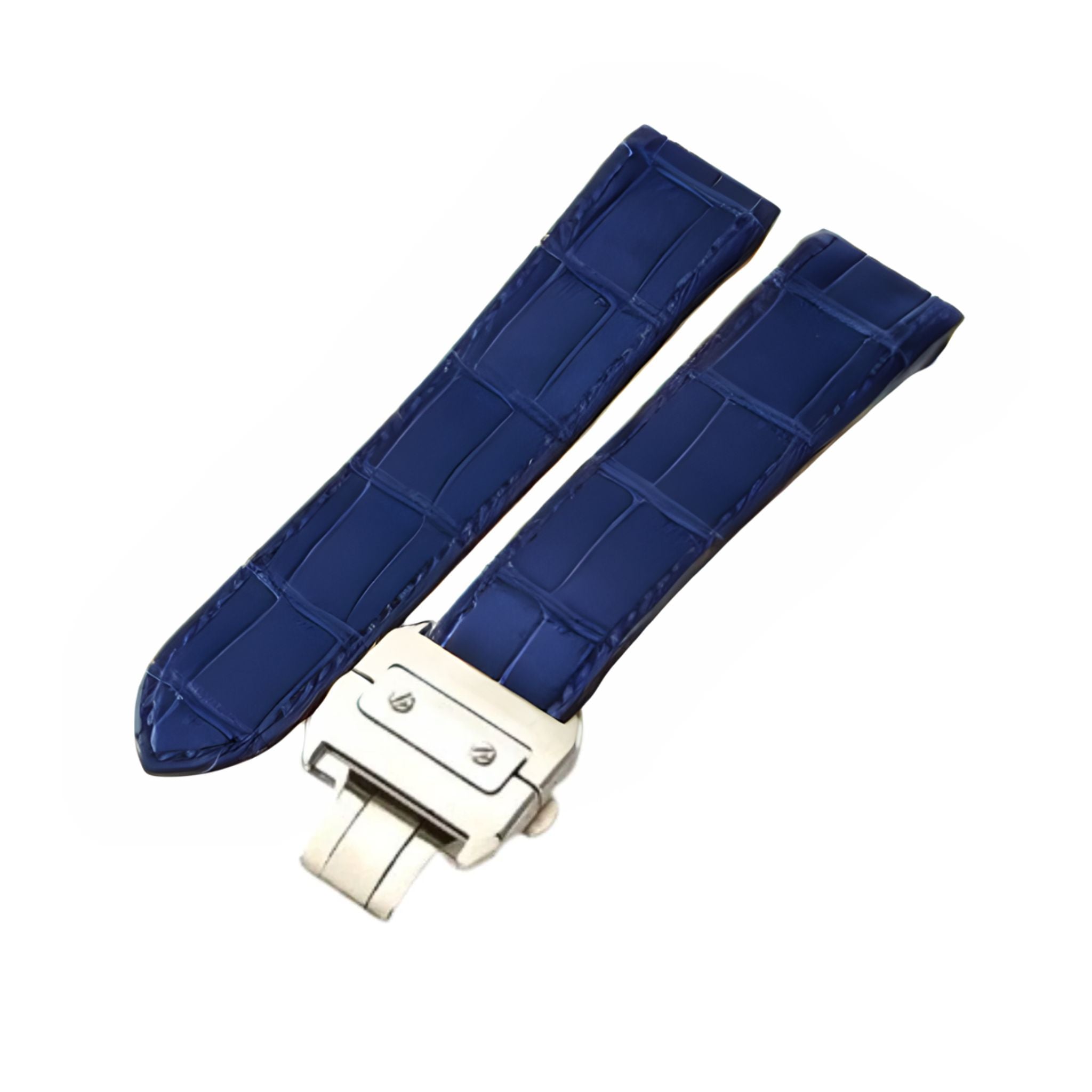 Leather Strap - For Cartier Santos 100 - Blue - Helvetus