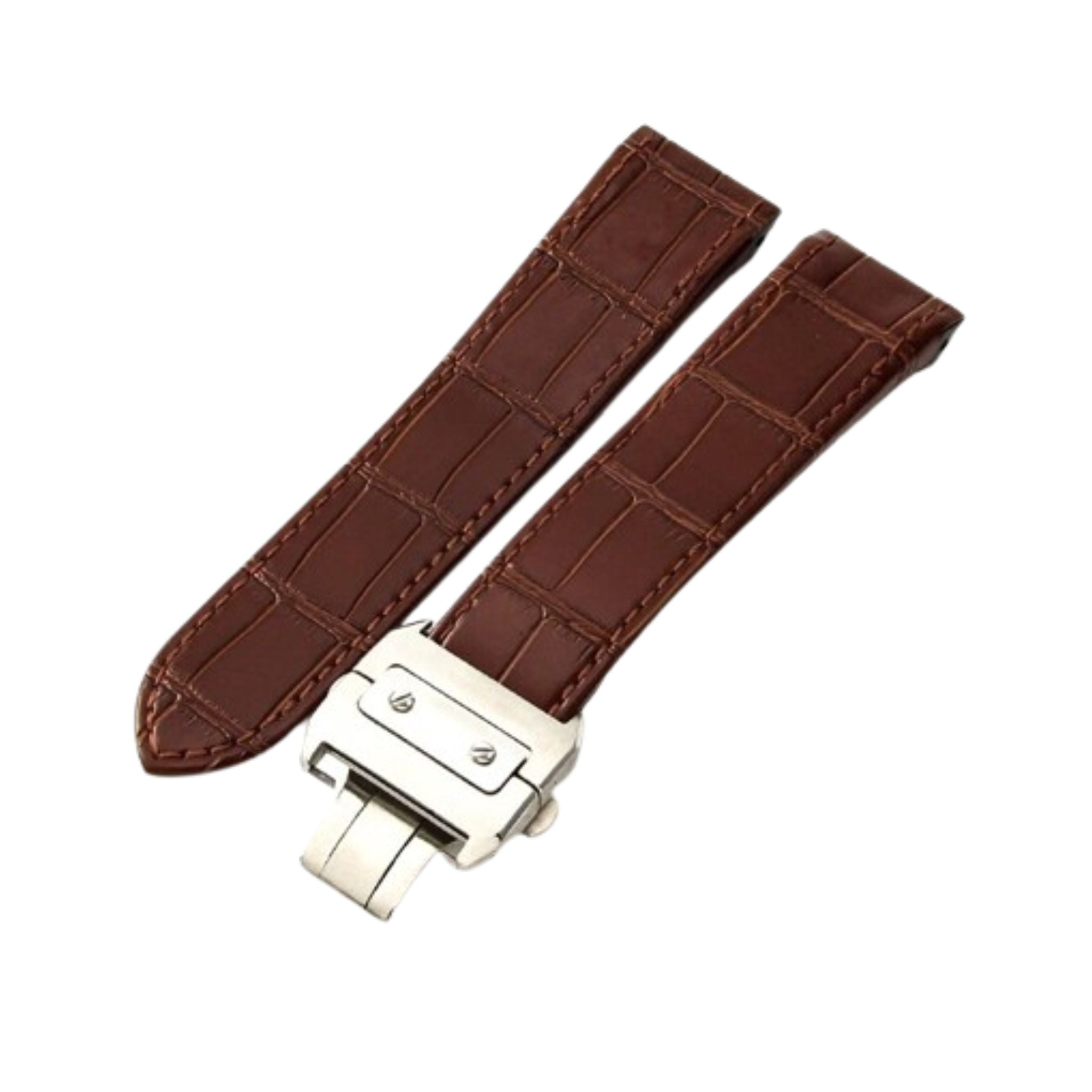 Leather Strap - For Cartier Santos 100 - Brown - Helvetus