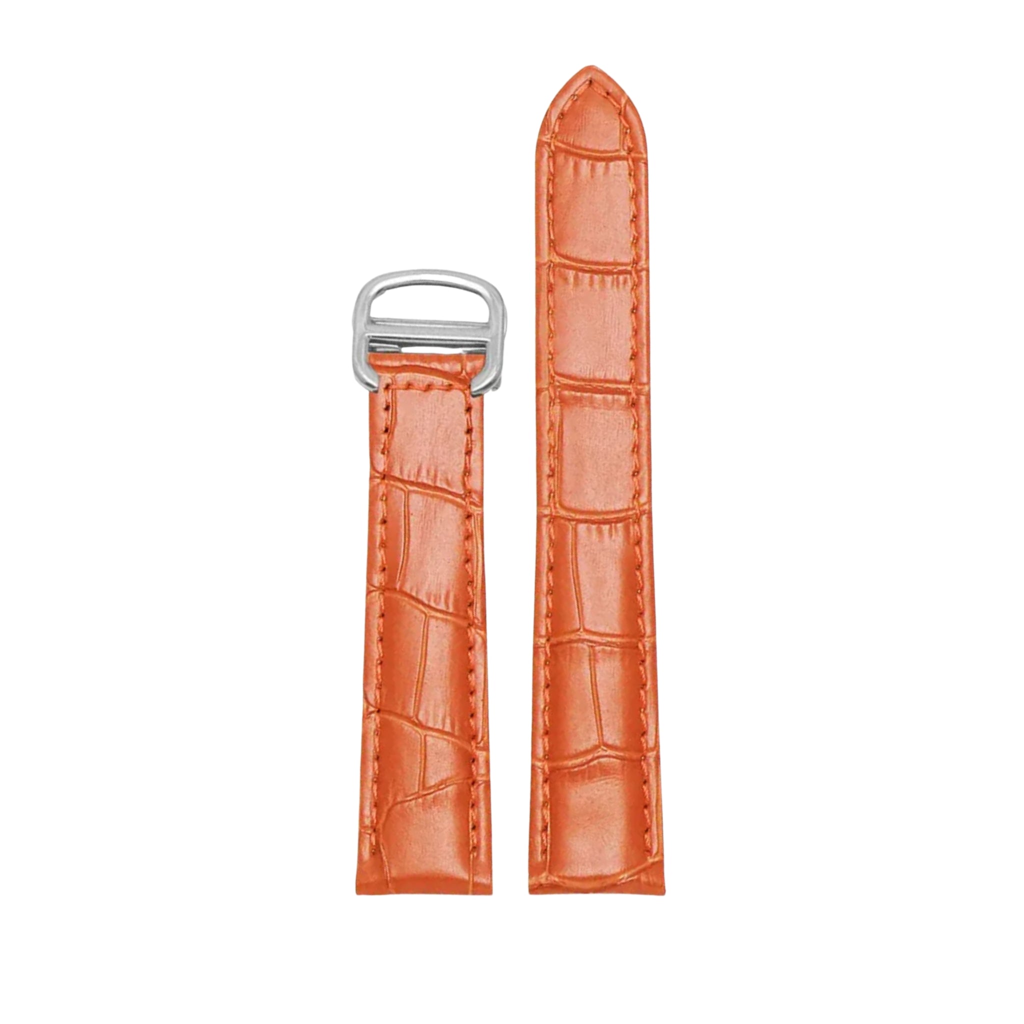 Leather Strap - For Cartier Tank - Orange - Helvetus