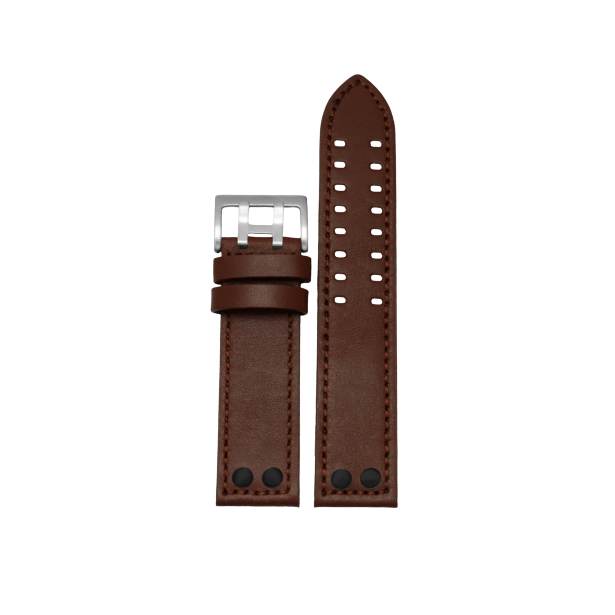 Leather Strap - For Hamilton Khaki Aviation - Brown - Helvetus