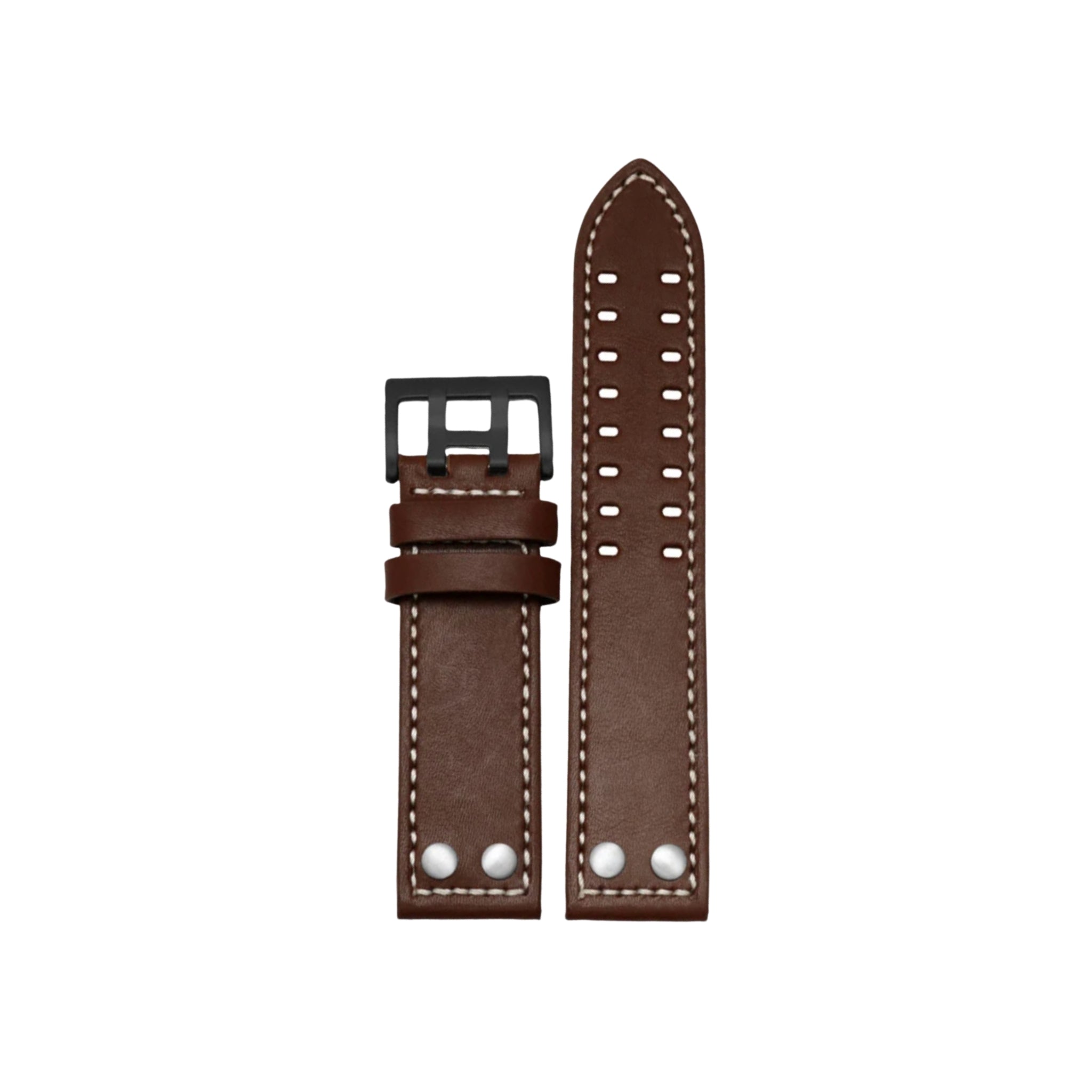 Leather Strap - For Hamilton Khaki Aviation - Brown - Helvetus