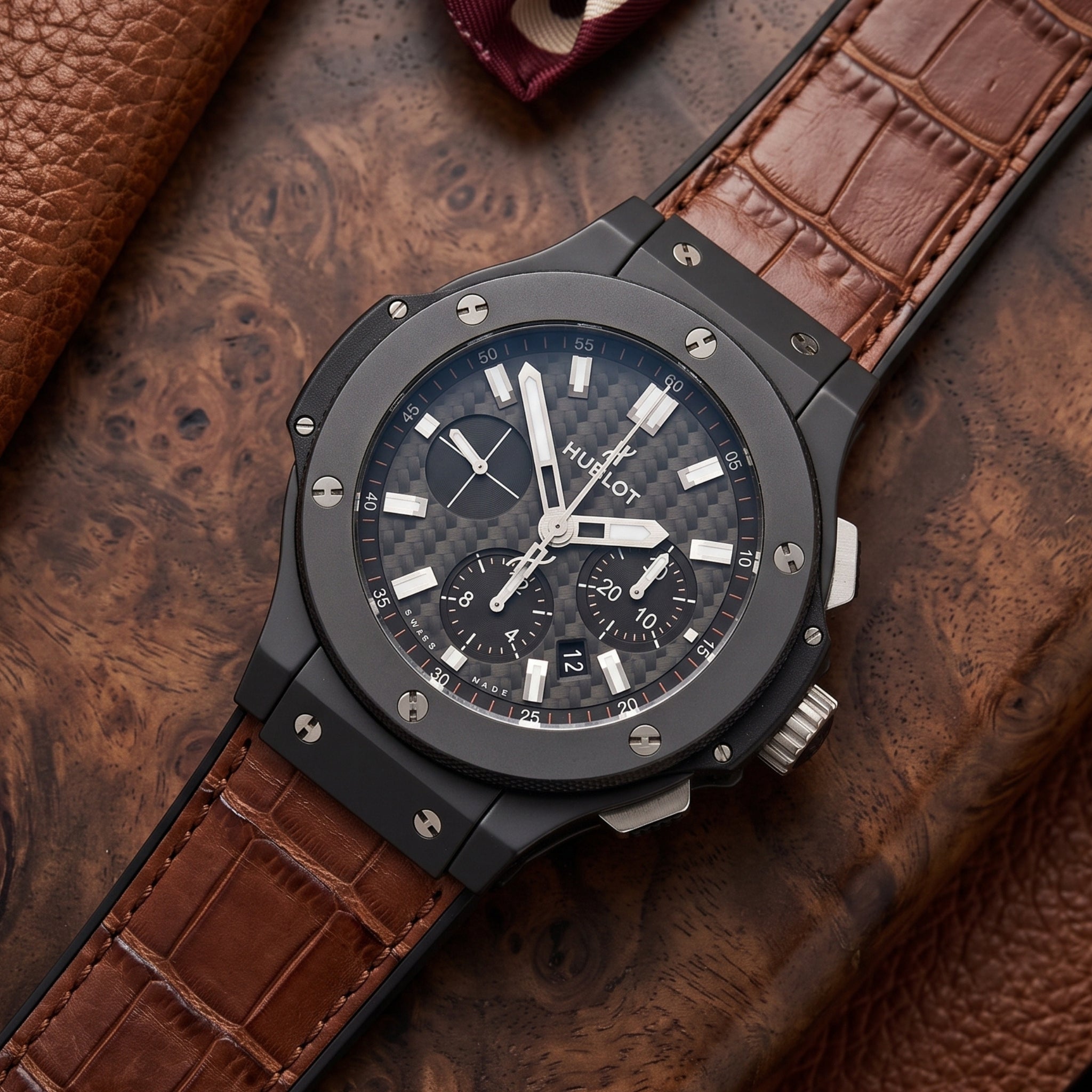 Hublot Big Bang 44mm Leather Strap in Brown - Helvetus®