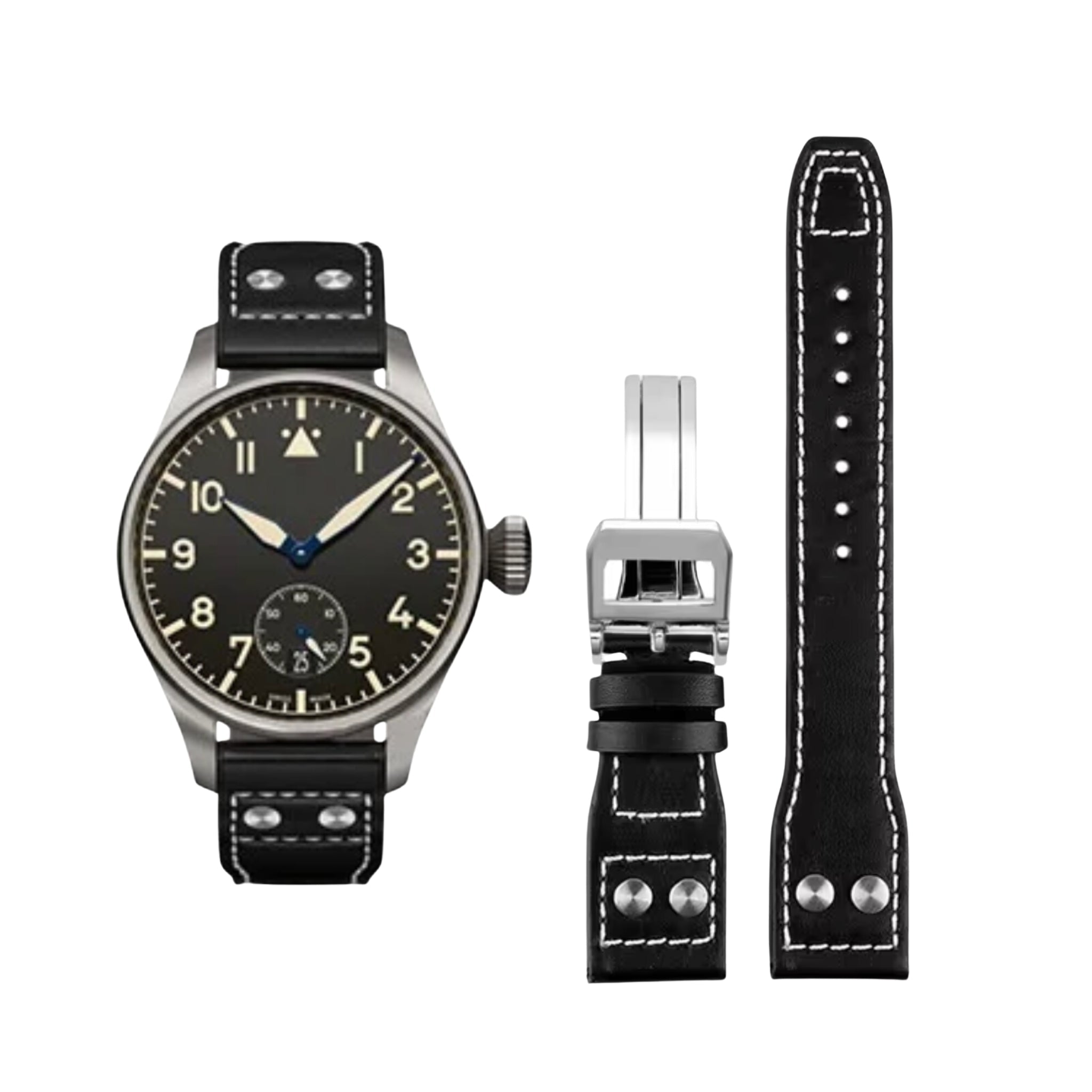 Leather Strap - For IWC Pilot - Black - Helvetus