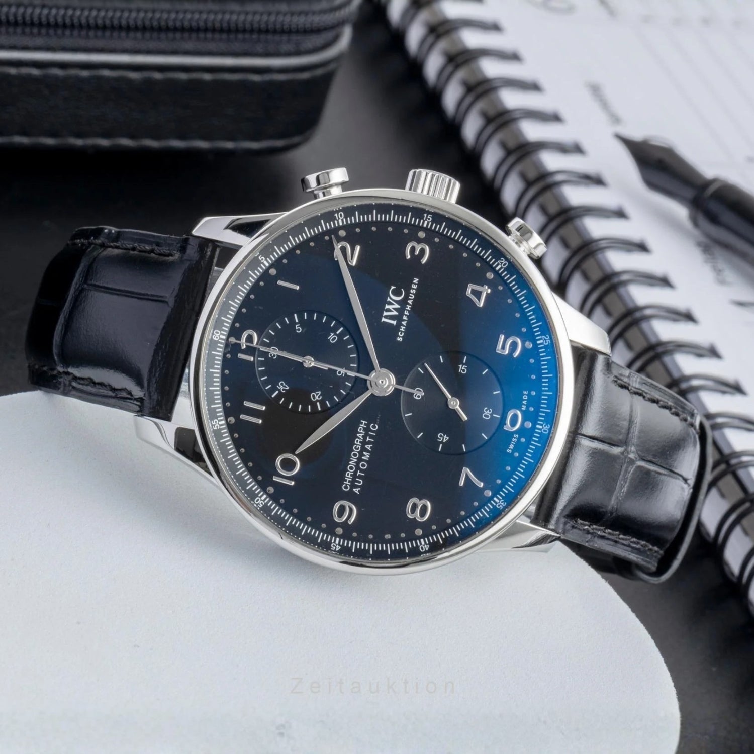 Leather Strap - For IWC Portofino/ Portugieser - Black - Helvetus