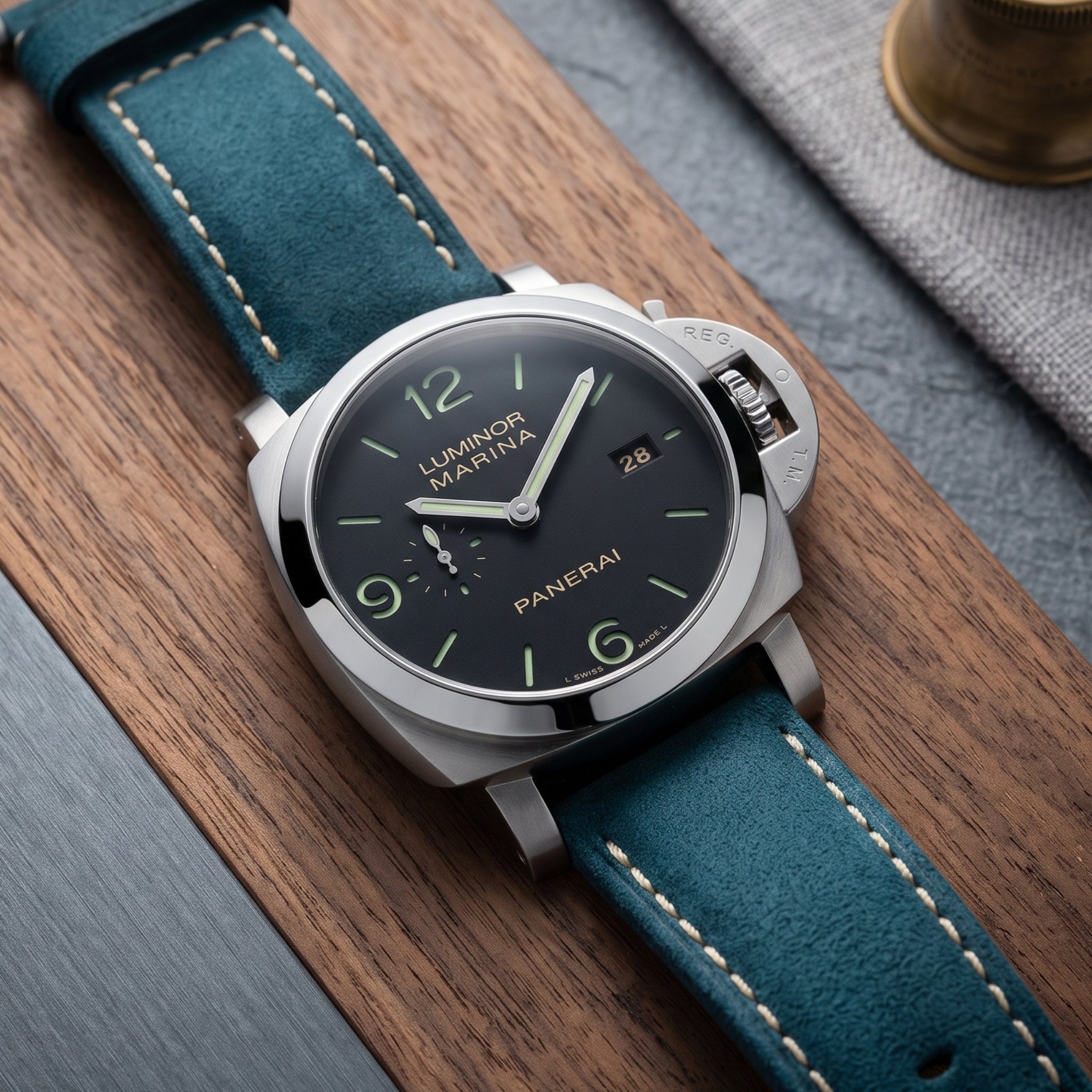 Panerai Leather Strap in Blue - Helvetus®