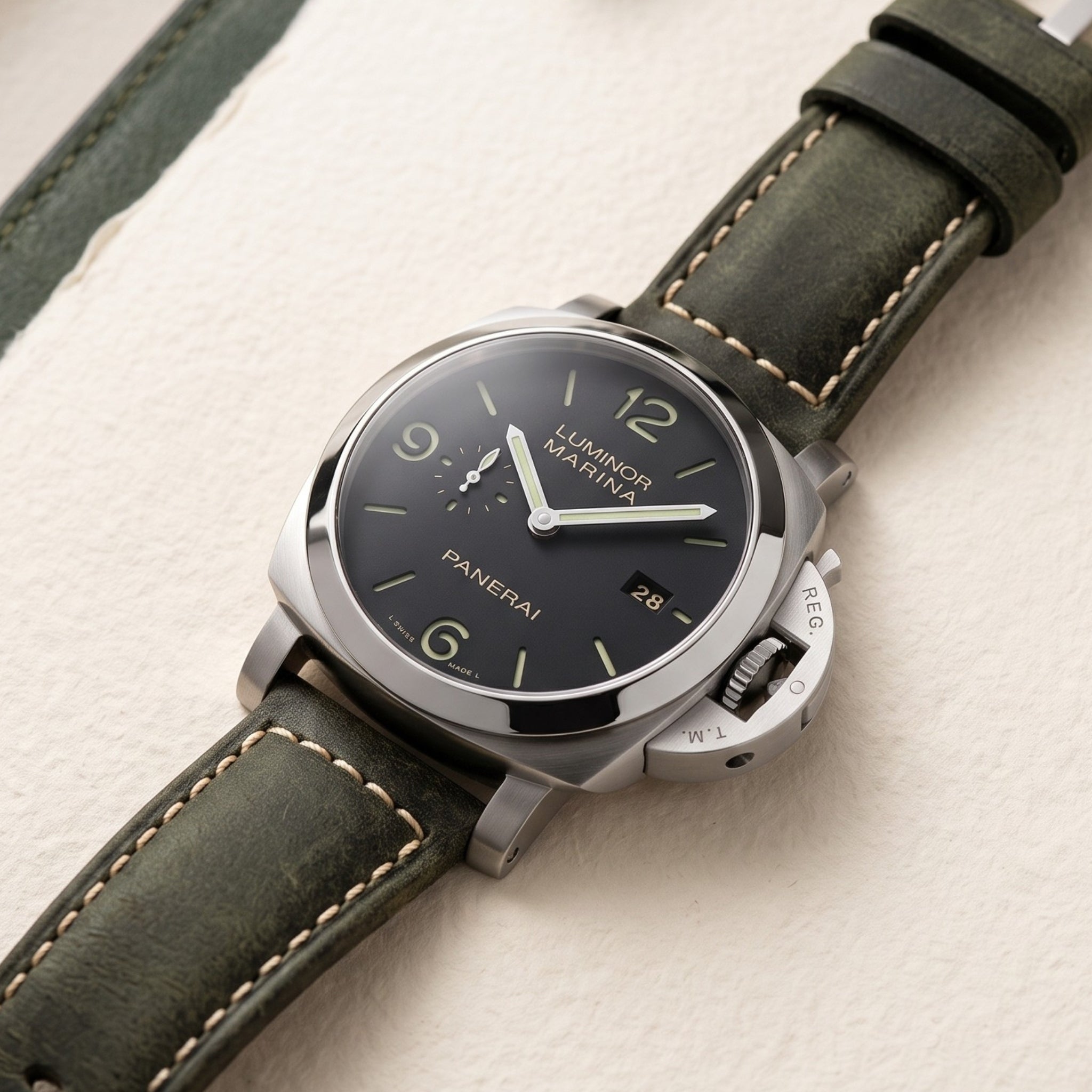Panerai Leather Strap in Green - Helvetus®