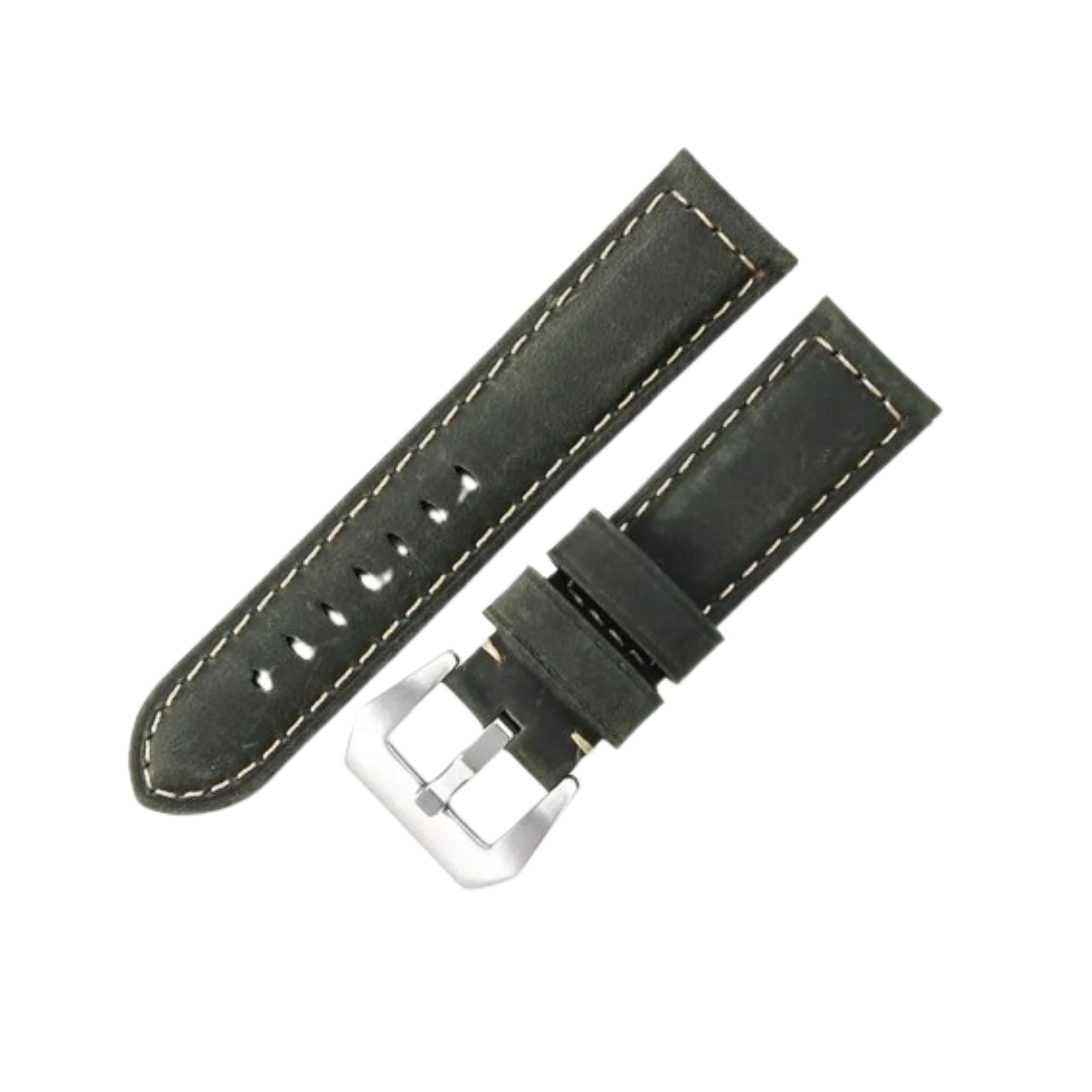 Navy green panerai genuine Leather 26mm shops Watch band