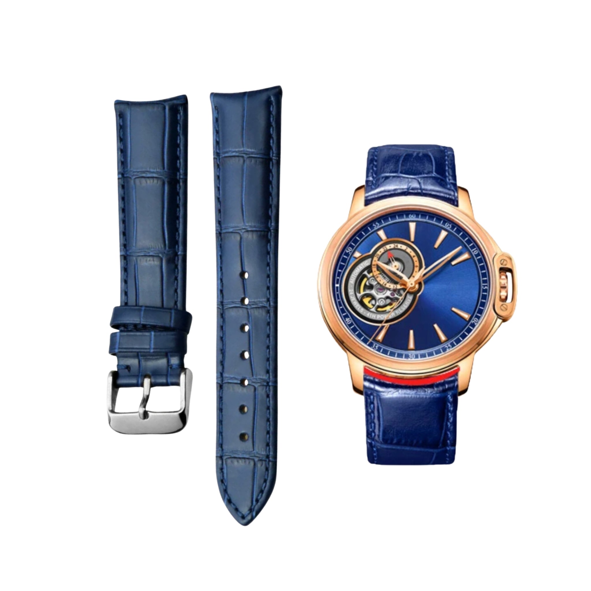 Leather Strap - For Vacheron Constantin Patrimony & Traditionnelle and other Models - Blue - Helvetus