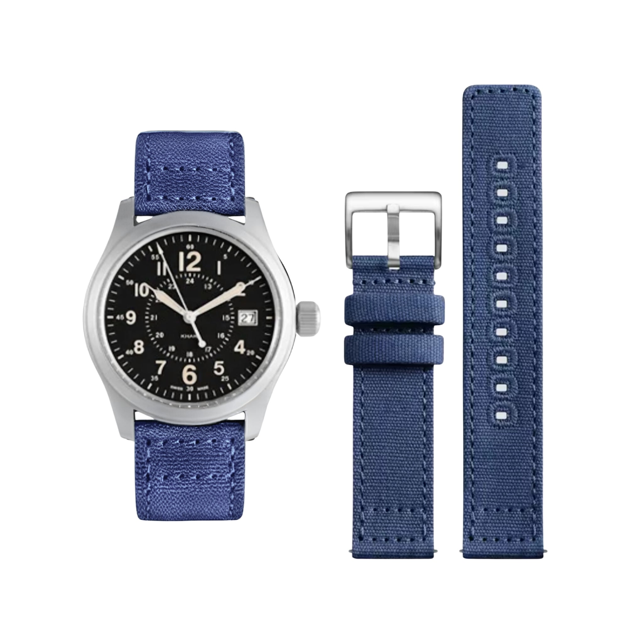 Nylon Strap - For Hamilton Khaki Field - Blue - Helvetus