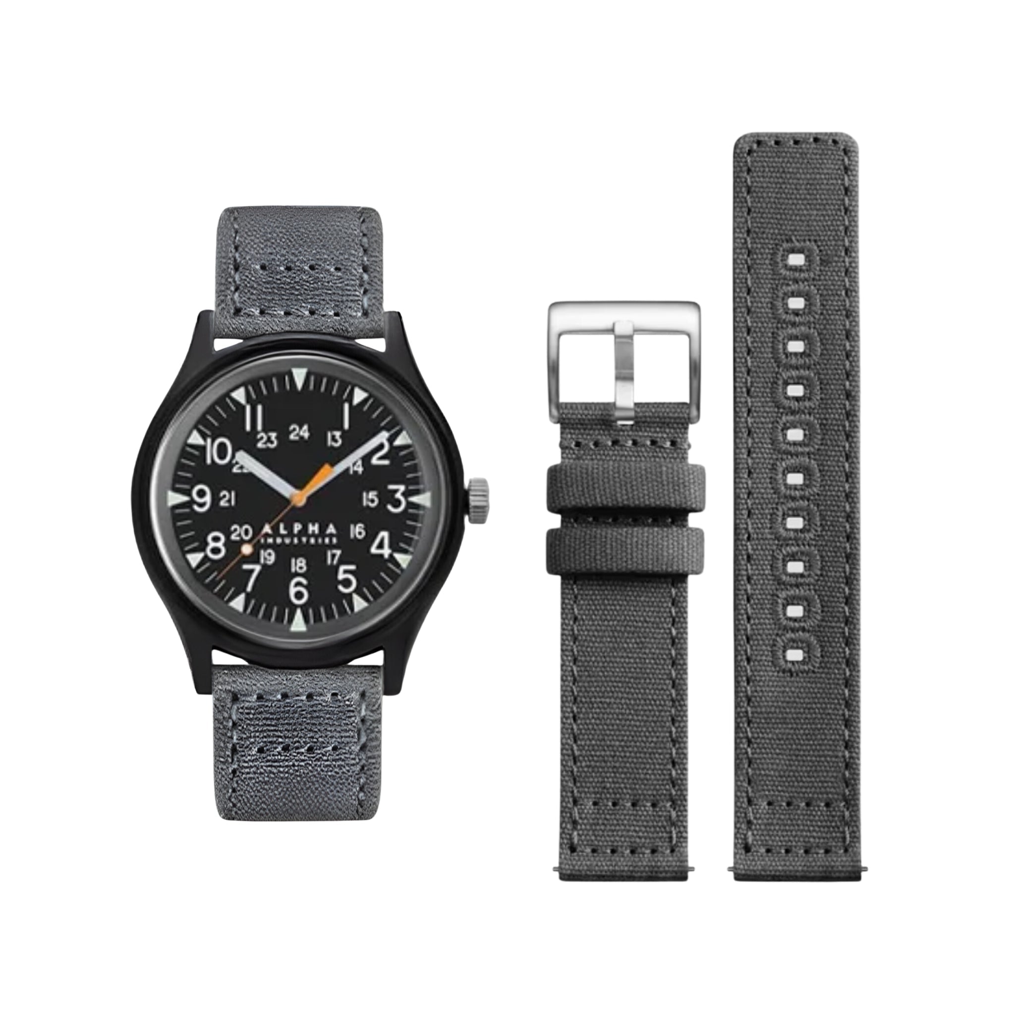 Nylon Strap - For Hamilton Khaki Field - Grey - Helvetus