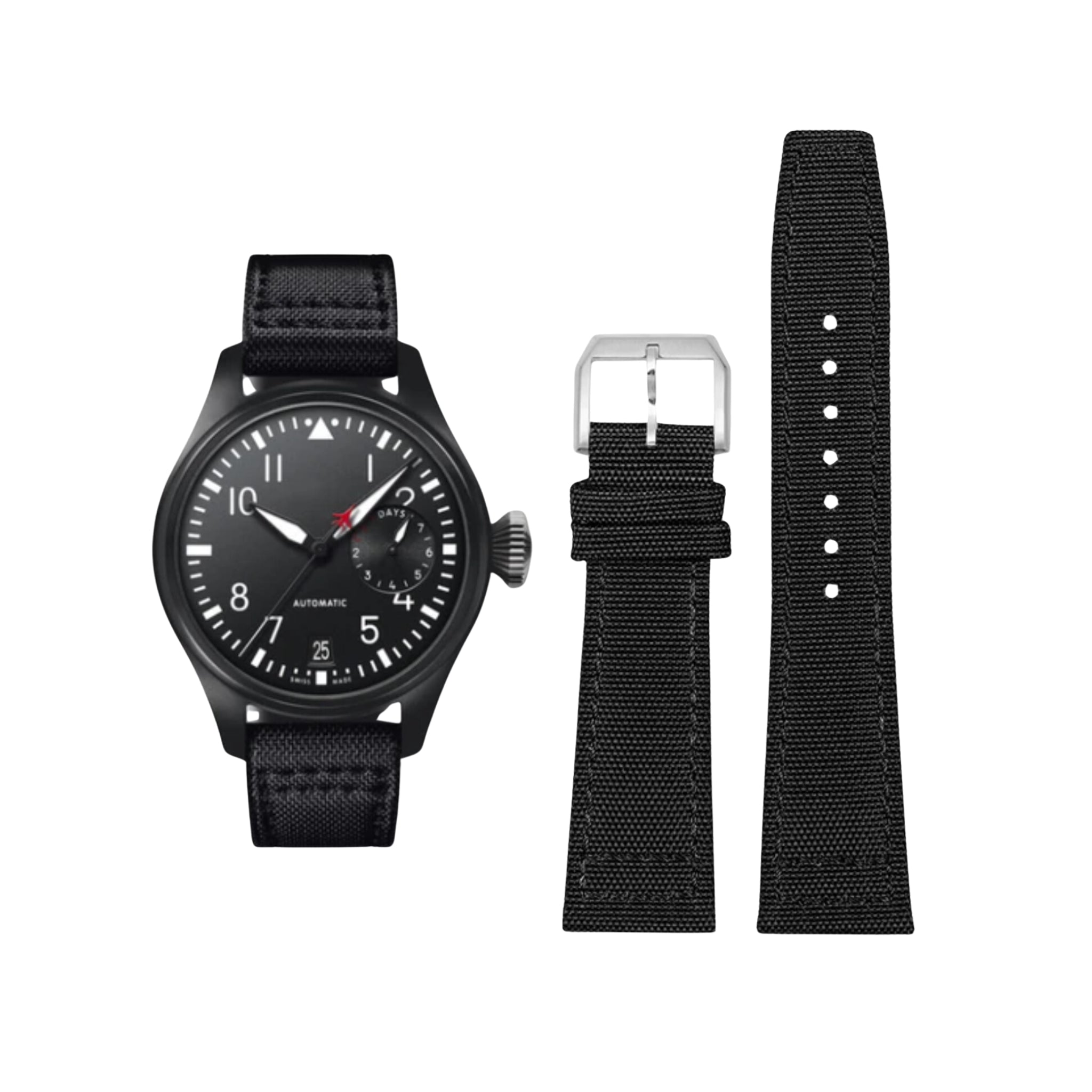 Nylon Strap - For IWC Pilot - Black - Helvetus