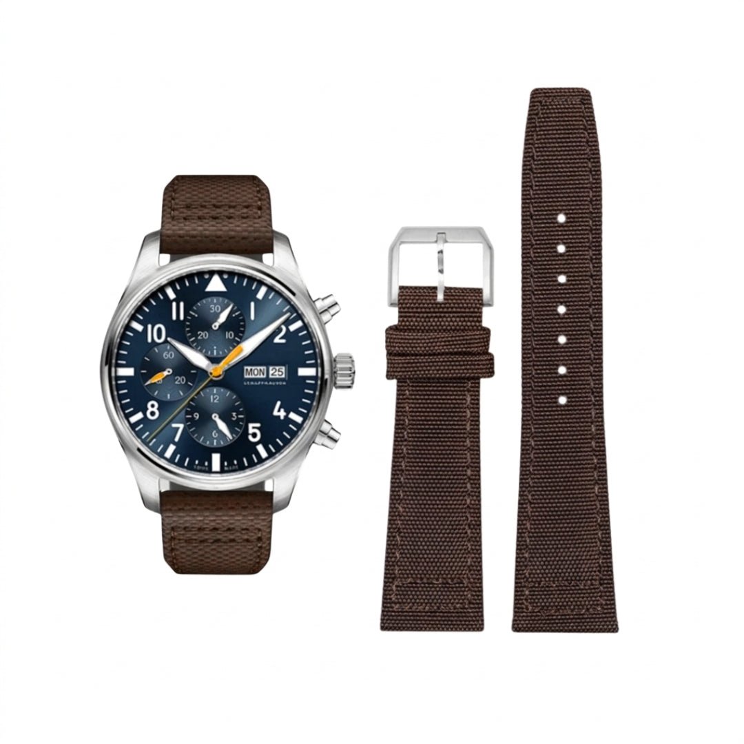 Brown Nylon Strap for IWC Pilot - Helvetus® Switzerland